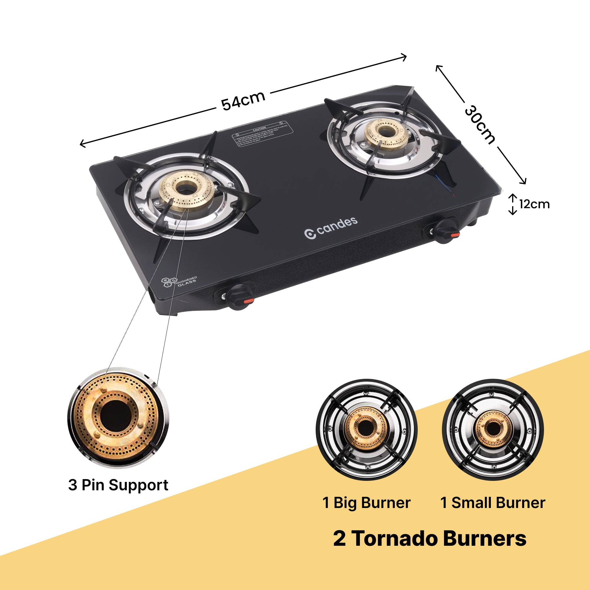 Candes 2 Burner Gas Stove - Stylish kitchen appliance Candes 2 Burner Gas Stove - Stylish kitchen appliance