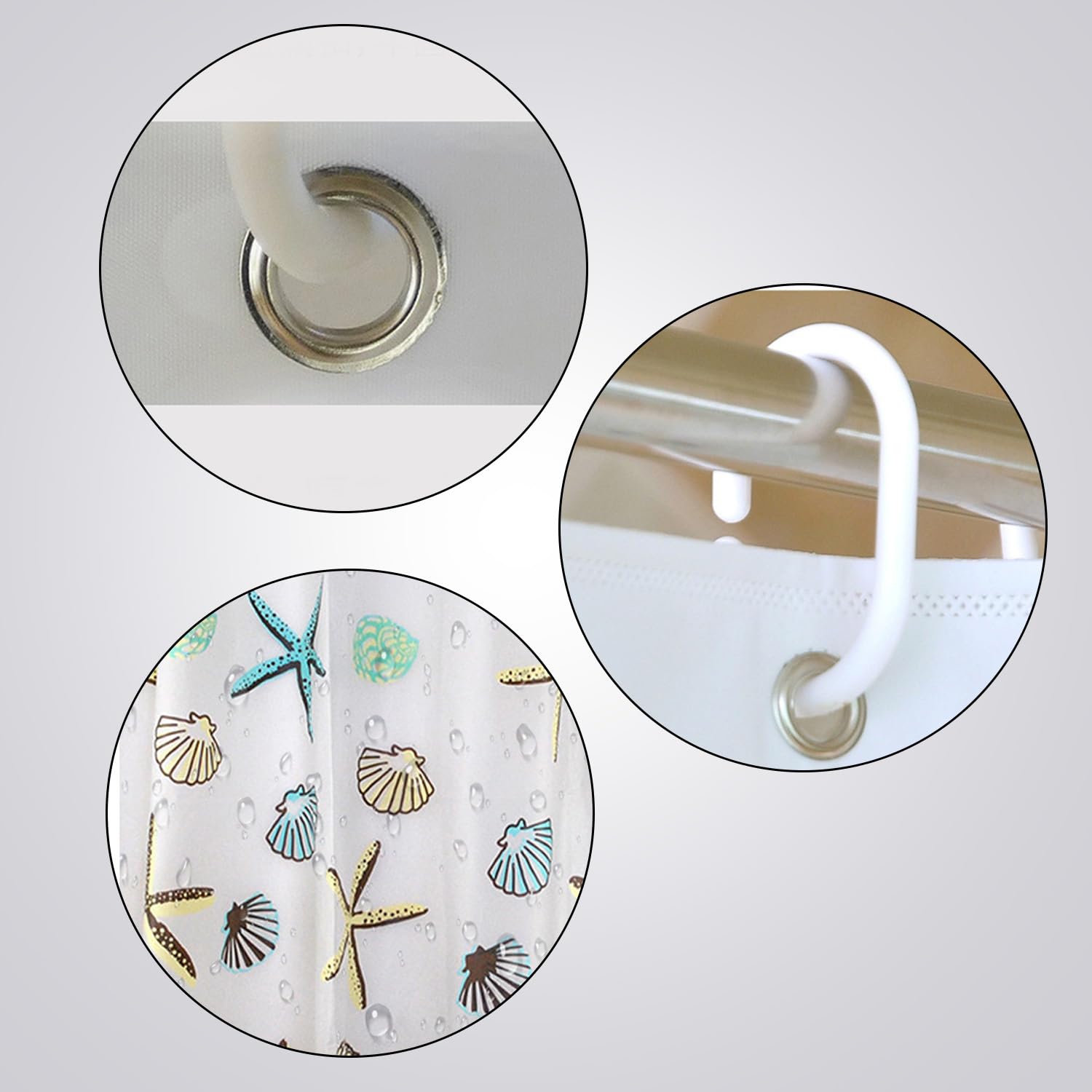 Kuber Industries shower curtains set - easy installation Kuber Industries shower curtains set - easy installation