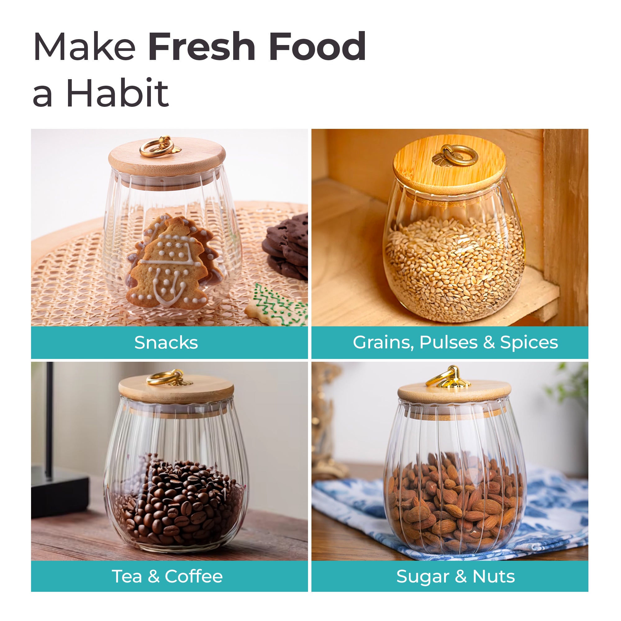 The Better Home borosilicate glass jar - airtight food storage The Better Home borosilicate glass jar - airtight food storage