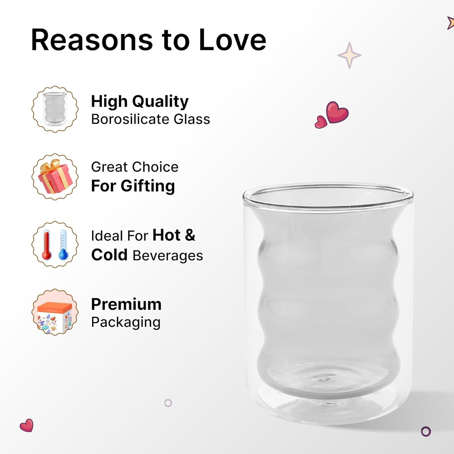 Kuber Industries Waved Shape Glass - Gifting for tea lovers Kuber Industries Waved Shape Glass - Gifting for tea lovers