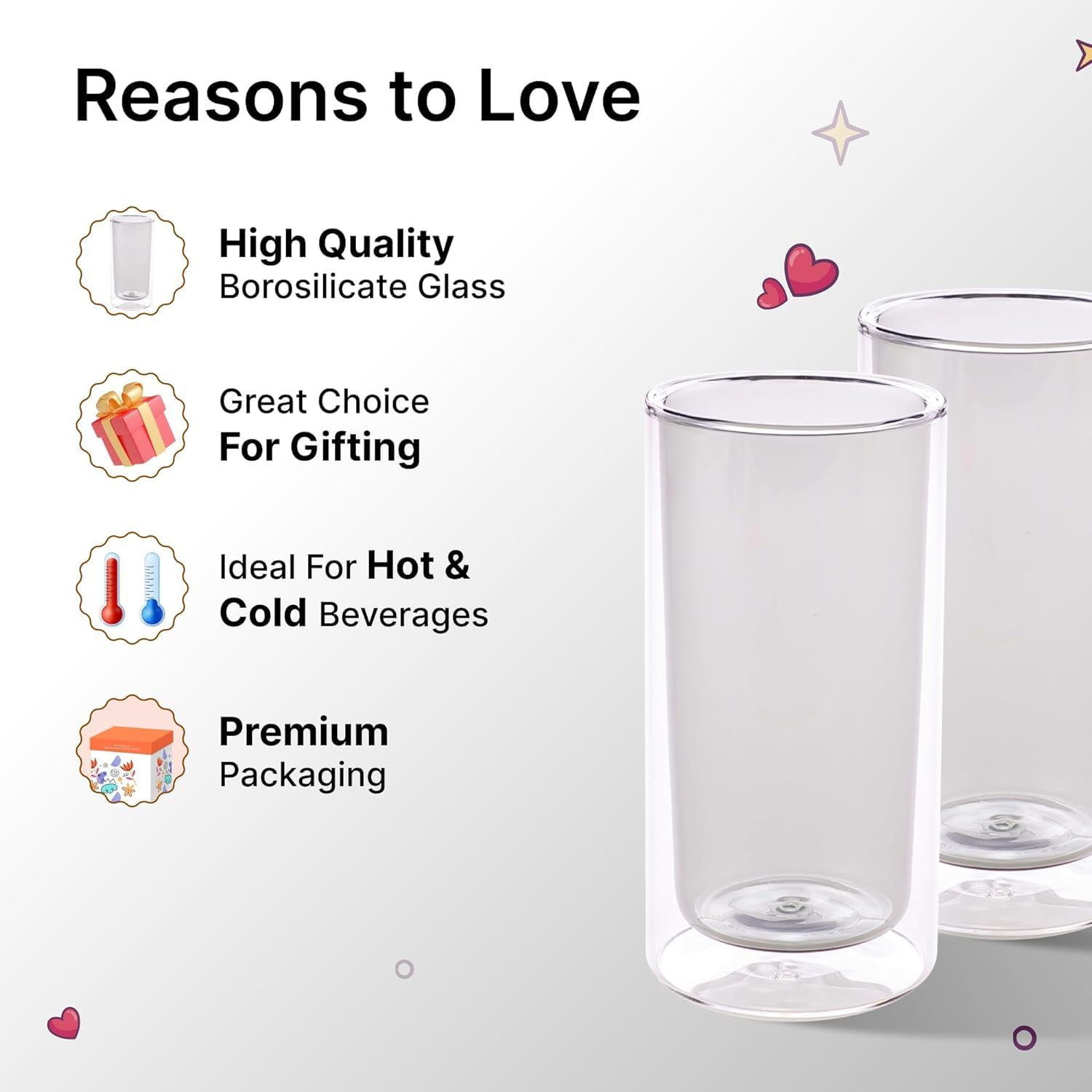 Kuber Double Walled Glass - Office desk beverage Kuber Double Walled Glass - Office desk beverage
