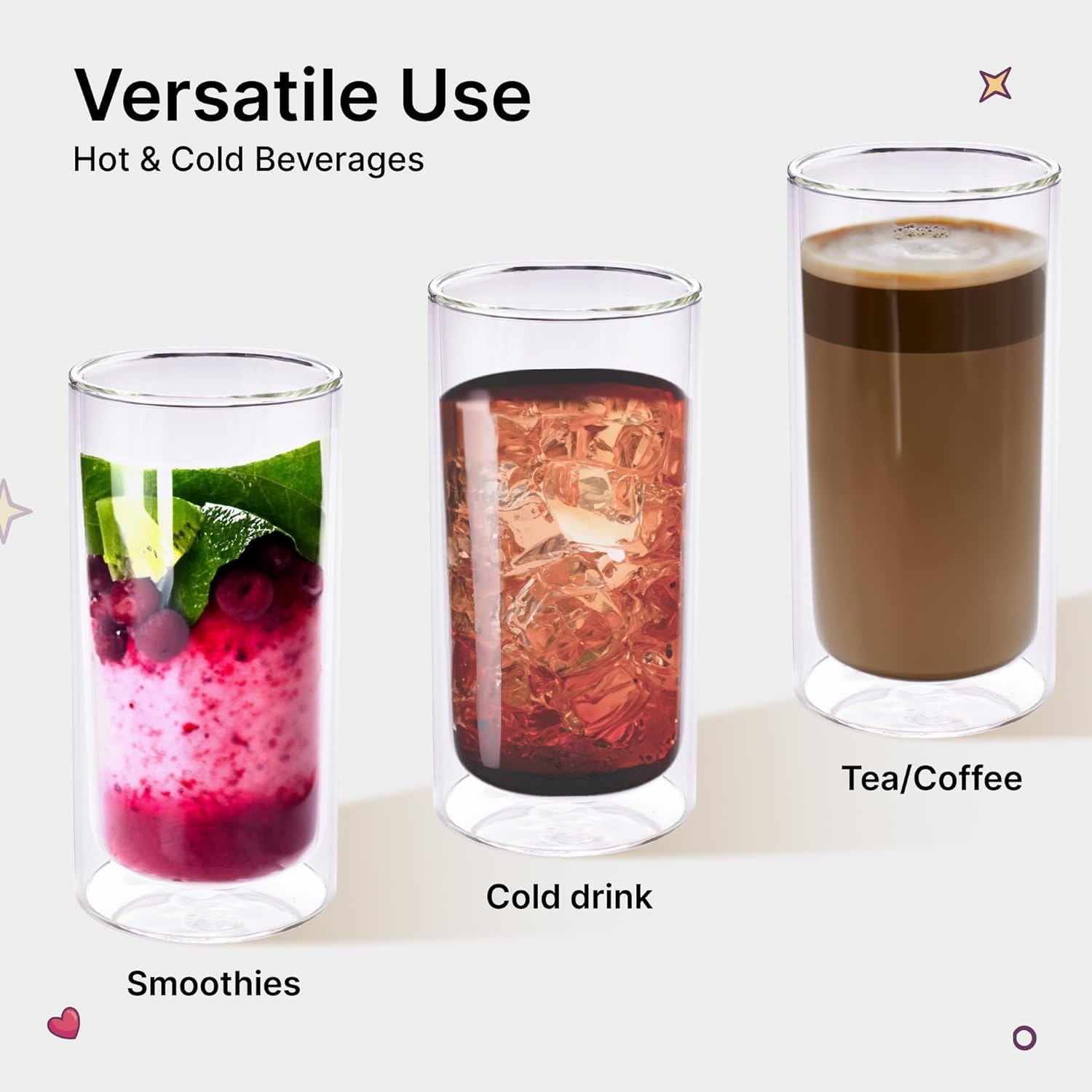Kuber Industries double walled glasses - perfect for coffee Kuber Industries double walled glasses - perfect for coffee