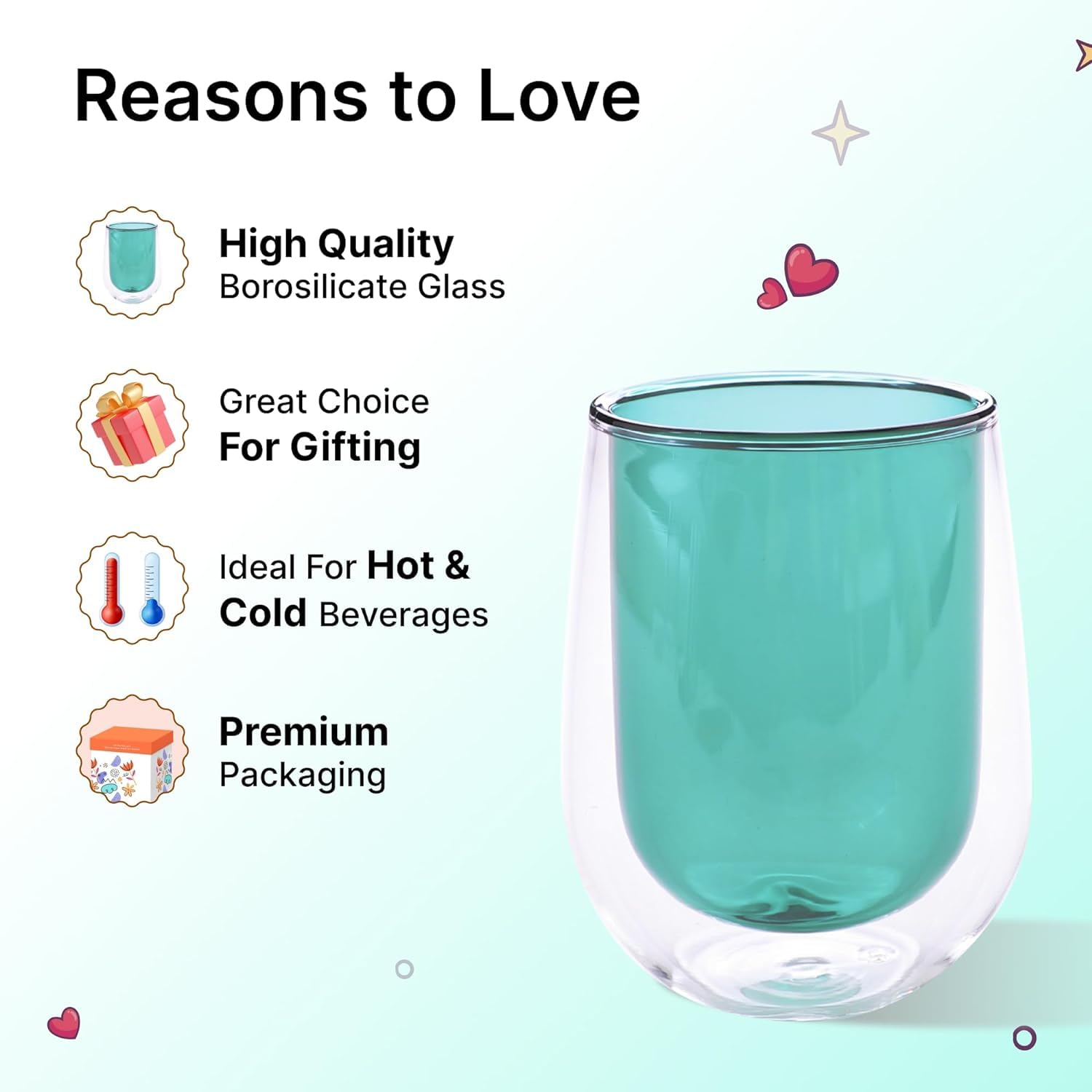 Kuber Industries green double wall glass - café beverage Kuber Industries green double wall glass - café beverage