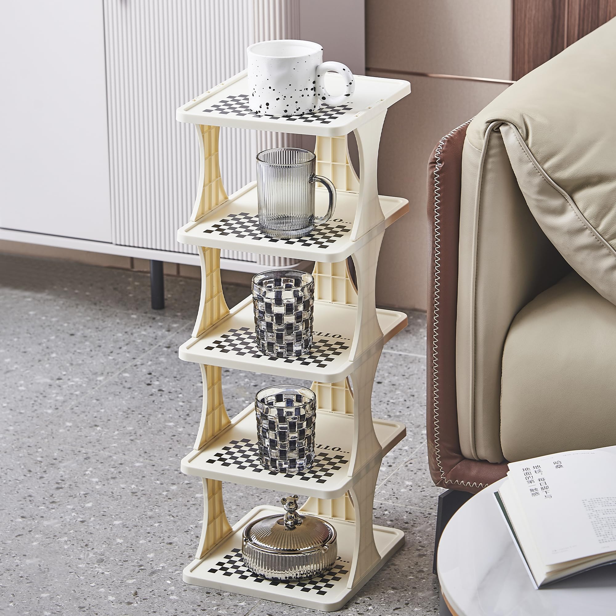 Kuber Industries White Shoe Stand - Balcony Storage Solution Kuber Industries White Shoe Stand - Balcony Storage Solution