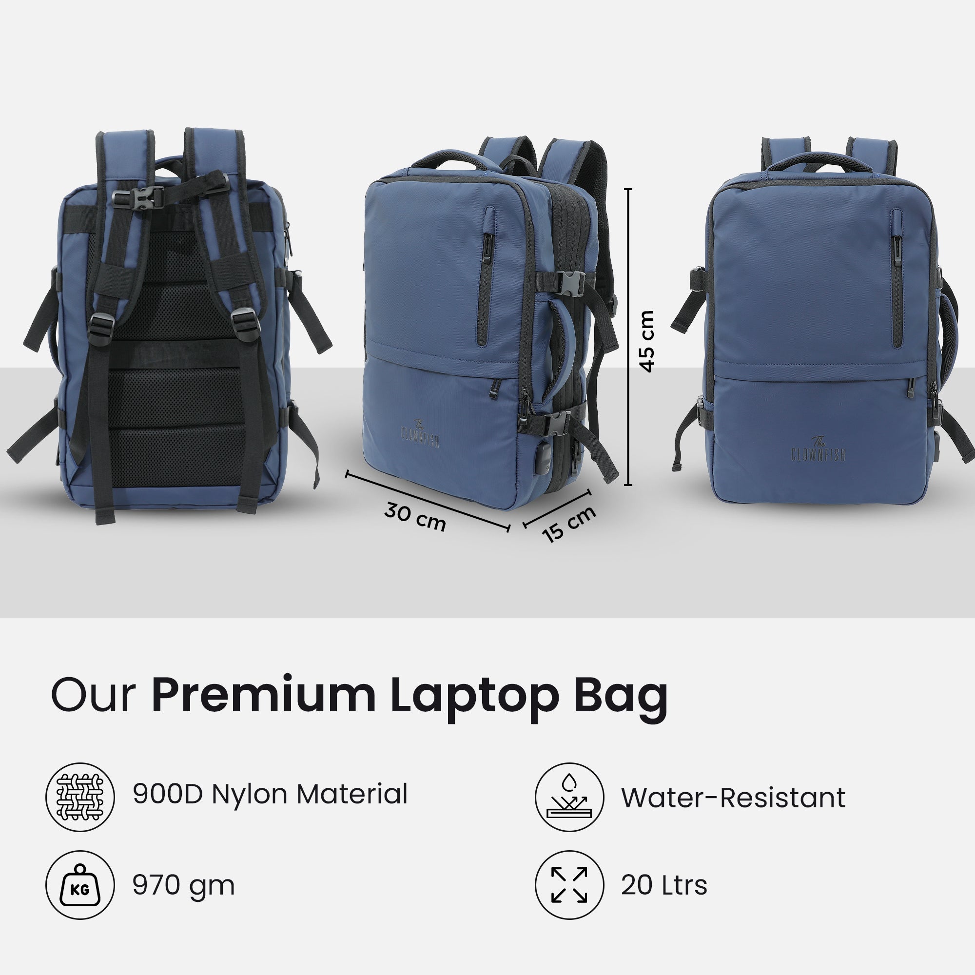 Clownfish USB charging backpack - convenient for daily commute Clownfish USB charging backpack - convenient for daily commute