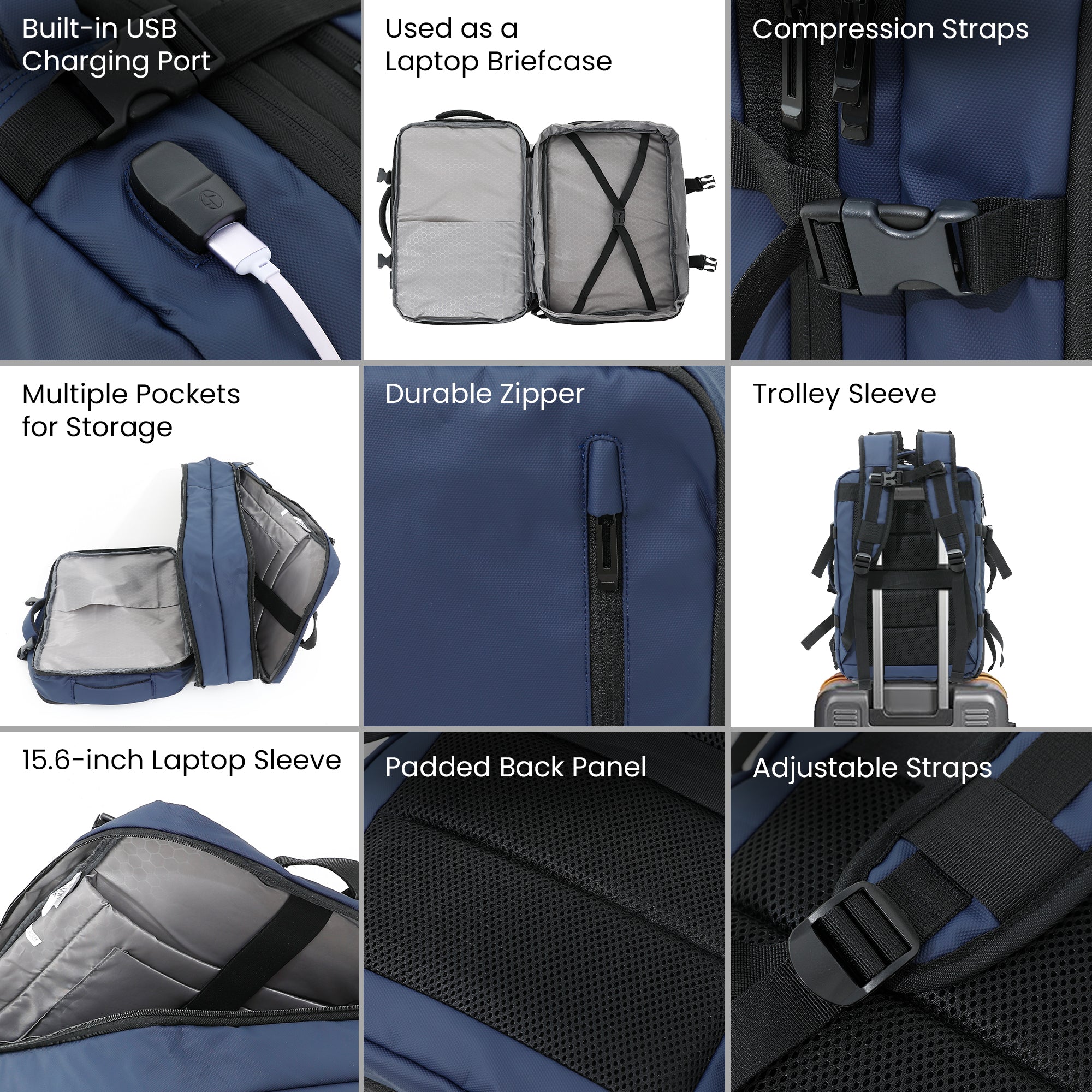 Clownfish navy blue backpack - great for travelers Clownfish navy blue backpack - great for travelers