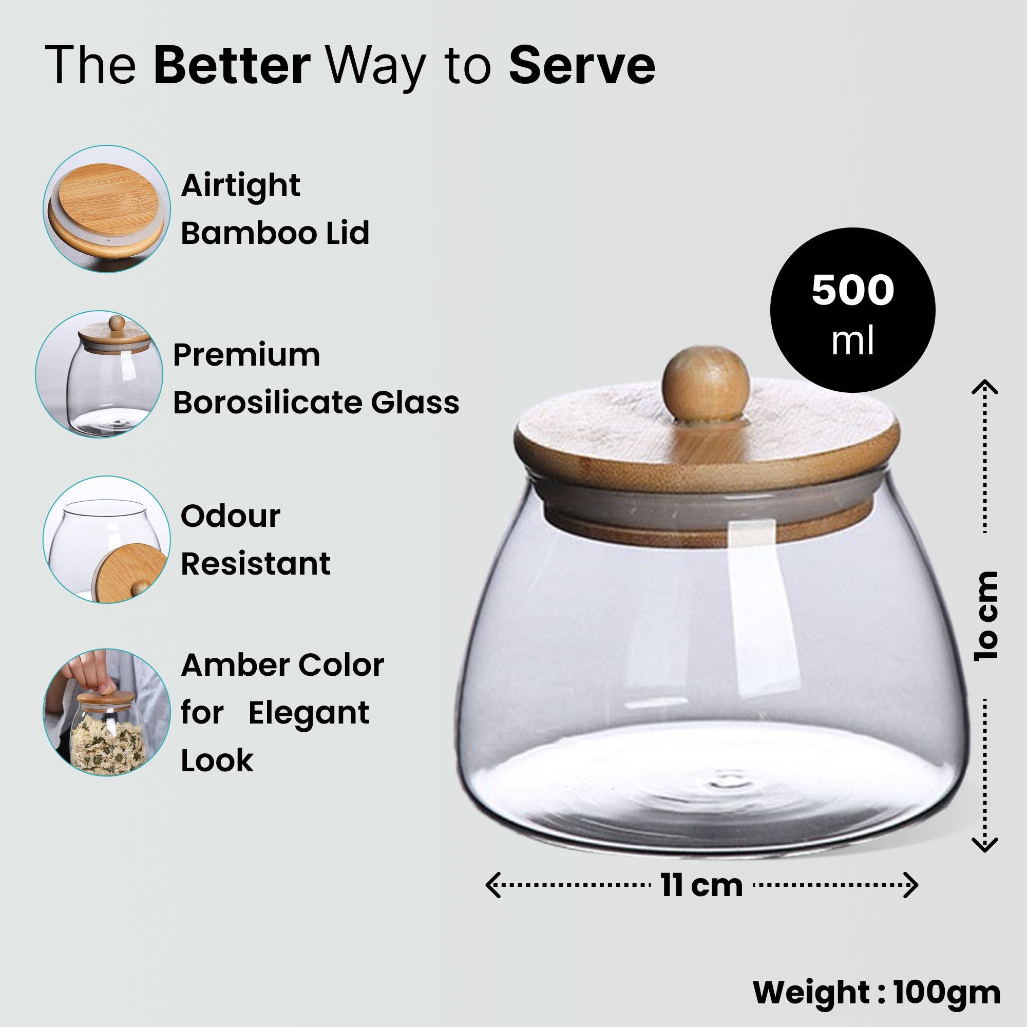 UMAI bamboo lid storage jar - elegant kitchenware UMAI bamboo lid storage jar - elegant kitchenware