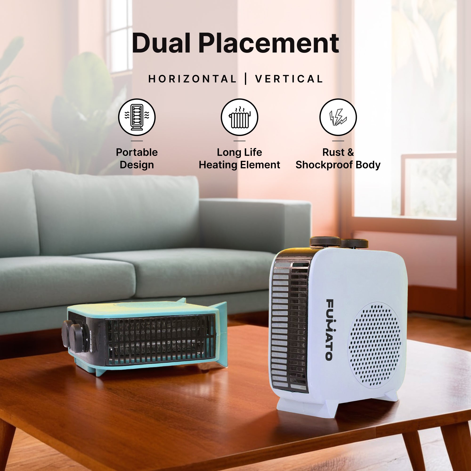 FUMATO portable room heater - ideal for office use FUMATO portable room heater - ideal for office use