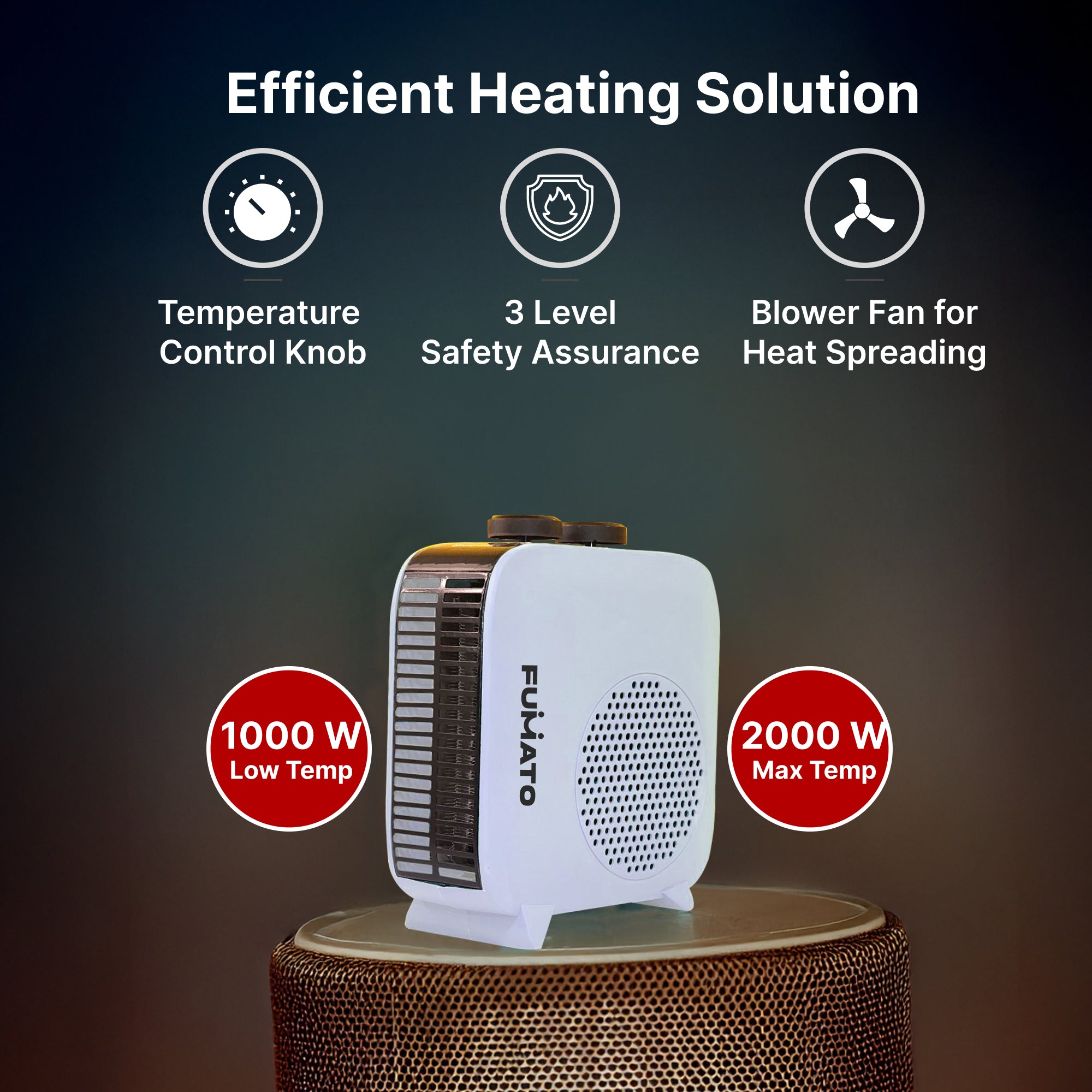 FUMATO portable room heater - warm up your living room FUMATO portable room heater - warm up your living room