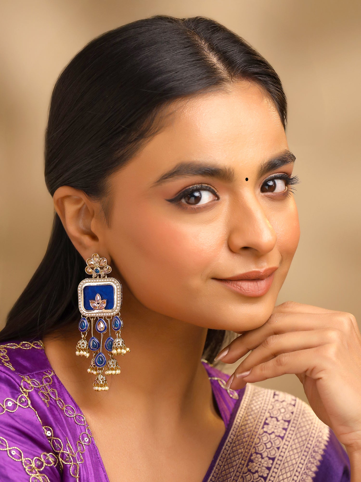 Yellow Chimes Gold Plated Studded Earrings - Ideal for festivals Yellow Chimes Gold Plated Studded Earrings - Ideal for festivals