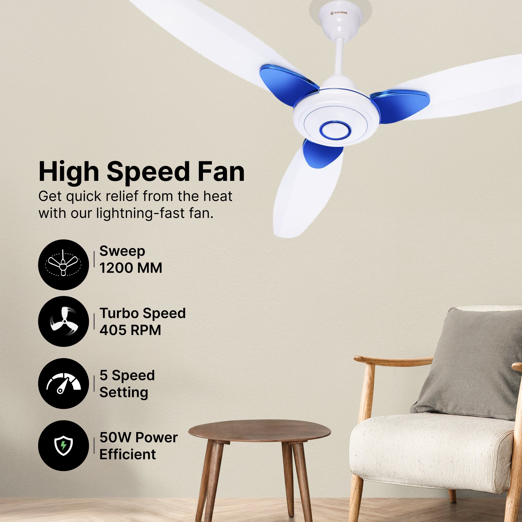 Candes Florence Fan - Stylish Home Decor Candes Florence Fan - Stylish Home Decor
