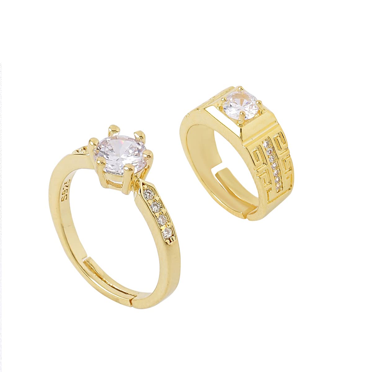 Yellow Chimes Rings for Women and Girls Silver Couple Rings