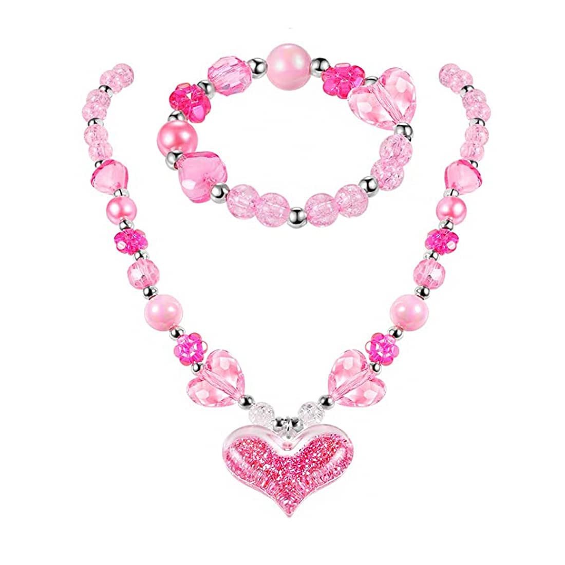 Pink Necklace For Girls Melbees By Yellow Chimes Jewellery Set For