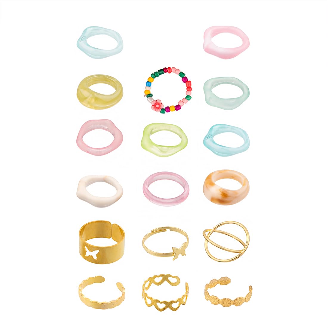 Yellow Chimes vibrant stack rings - Gift for friends Yellow Chimes vibrant stack rings - Gift for friends