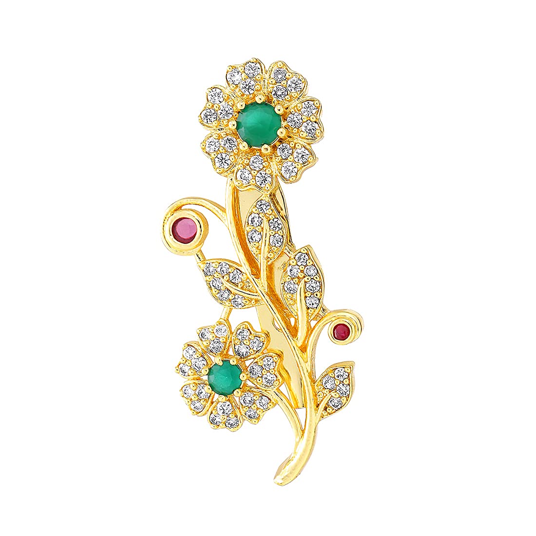 Women's Daisy Brooch Pin - Hollow-Out Alloy Flower Brooch With Cubic Zirconia, Rose Gold, 4.1cm