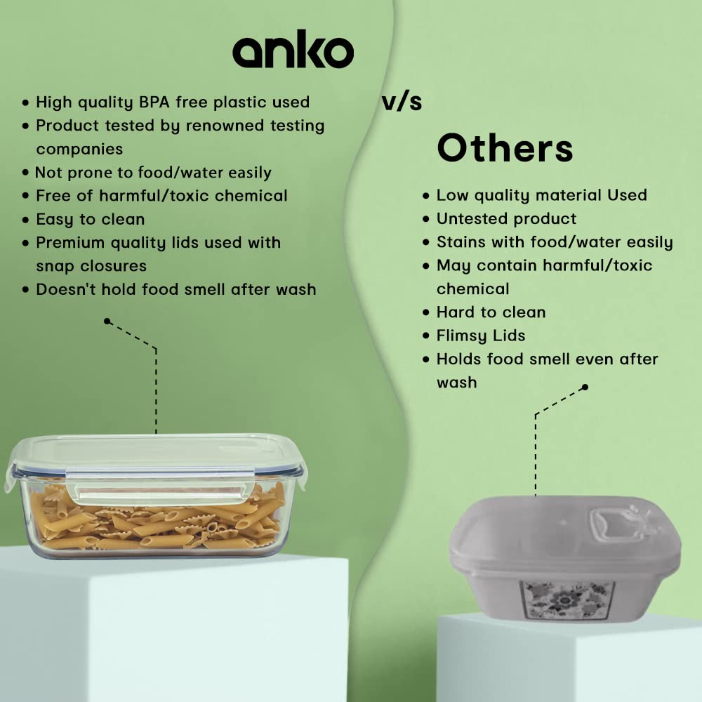 Anko glass containers - portable meal storing Anko glass containers - portable meal storing