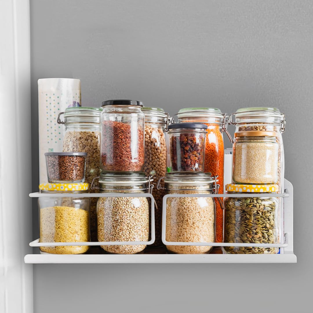 Magnetic Carbon Steel Kitchen Accessories Storage Organizer Multi-Item Rack for Fridge Microwave Spice Rack Shelf