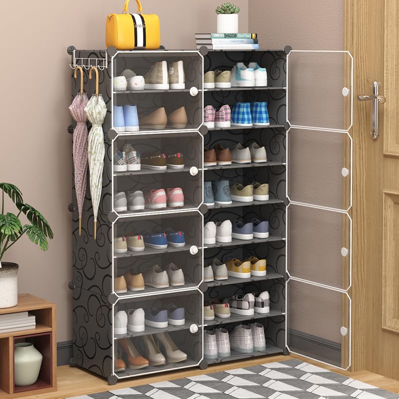 Kuber Industries Pack of Shoes Cabinet |2 Column 8-Tier Foldable Sho