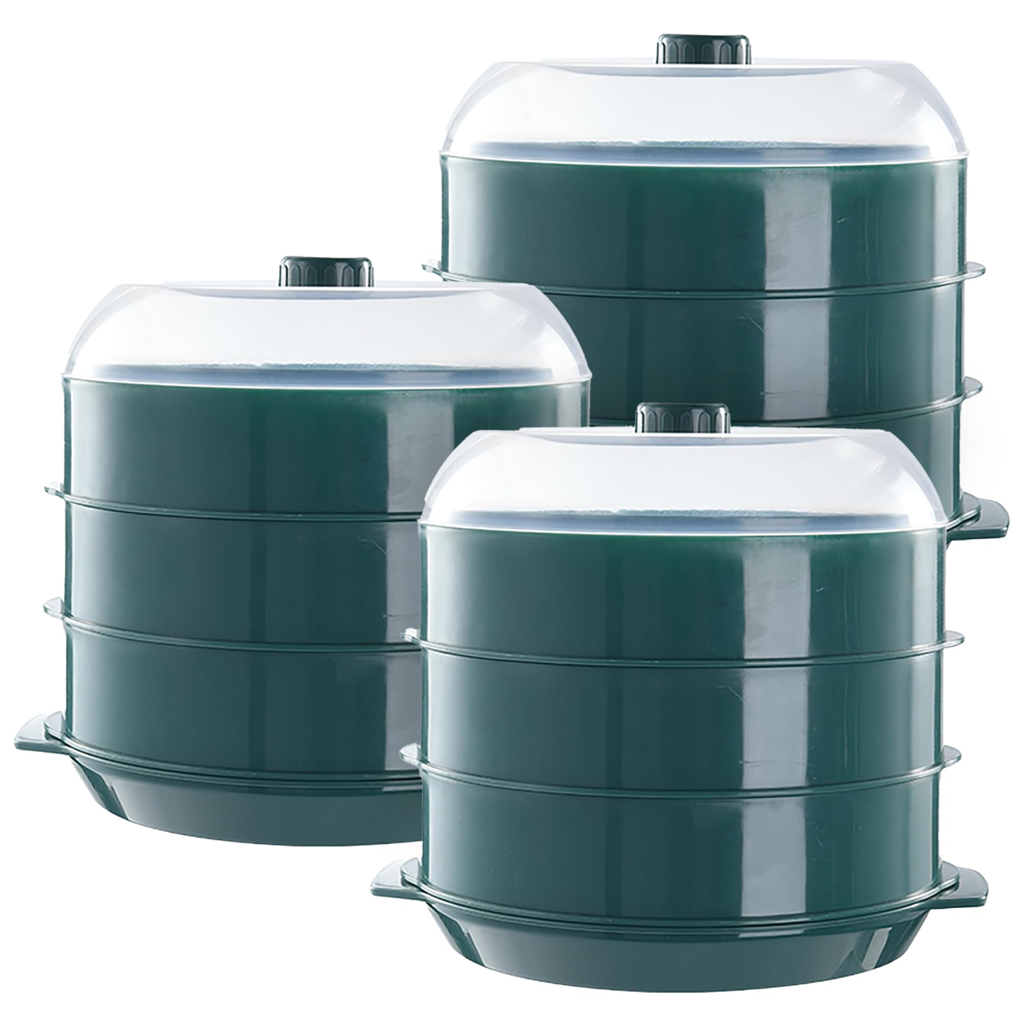 Kuber Microwave Oven Steamer - Stacks for space-saving Kuber Microwave Oven Steamer - Stacks for space-saving