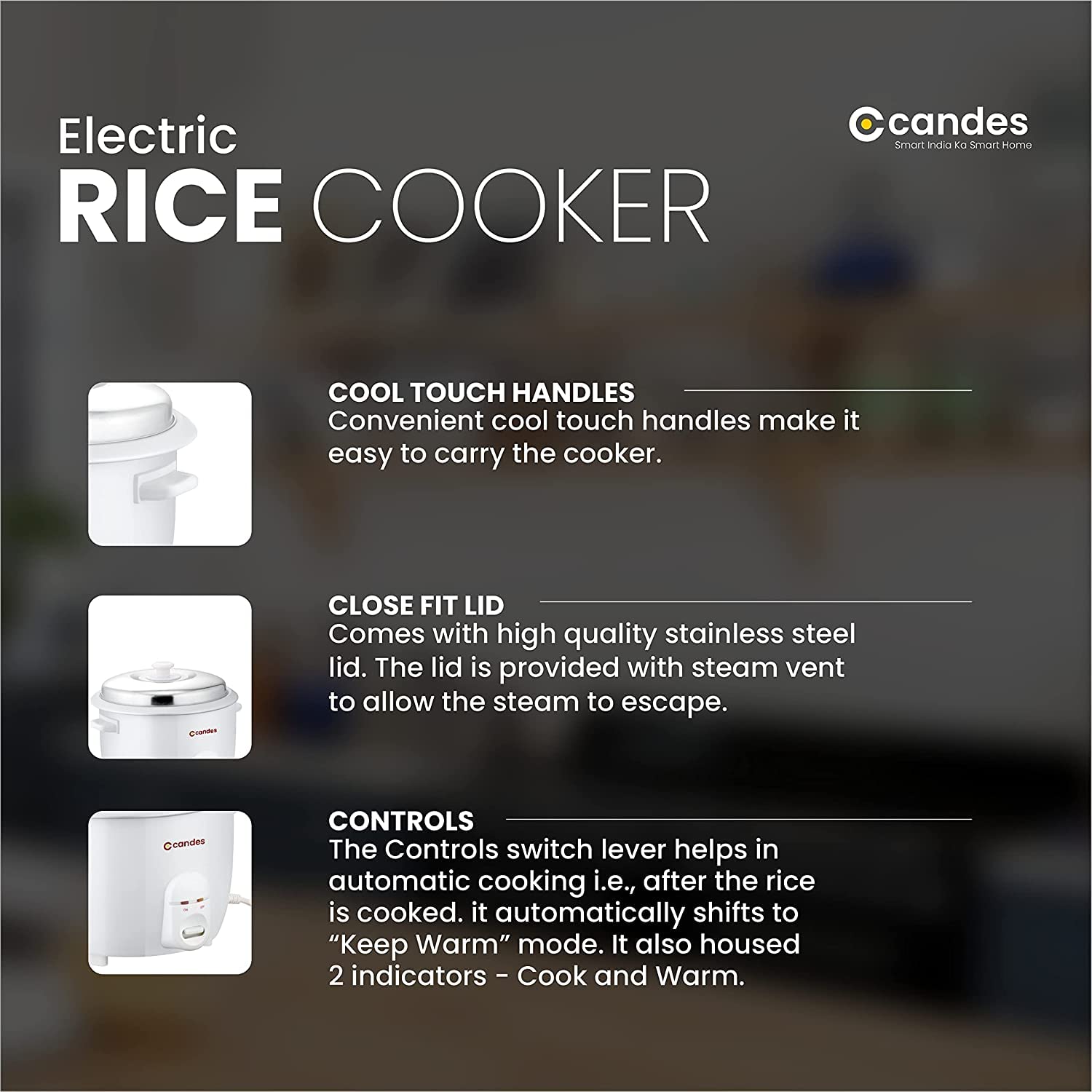 Candes electric rice cooker - Kitchen appliance Candes electric rice cooker - Kitchen appliance