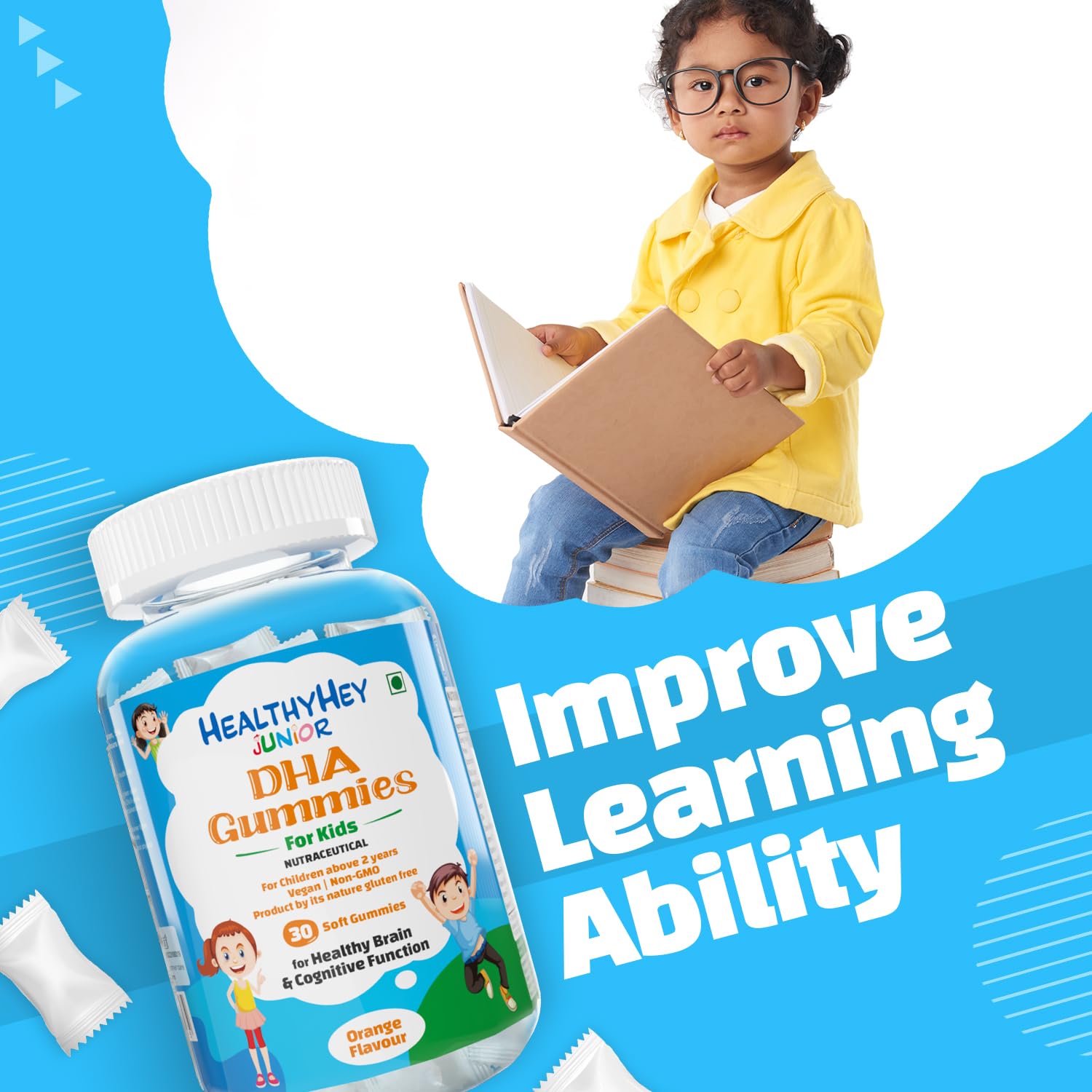 Healthyhey junior DHA gummies - vegan brain health supplement Healthyhey junior DHA gummies - vegan brain health supplement