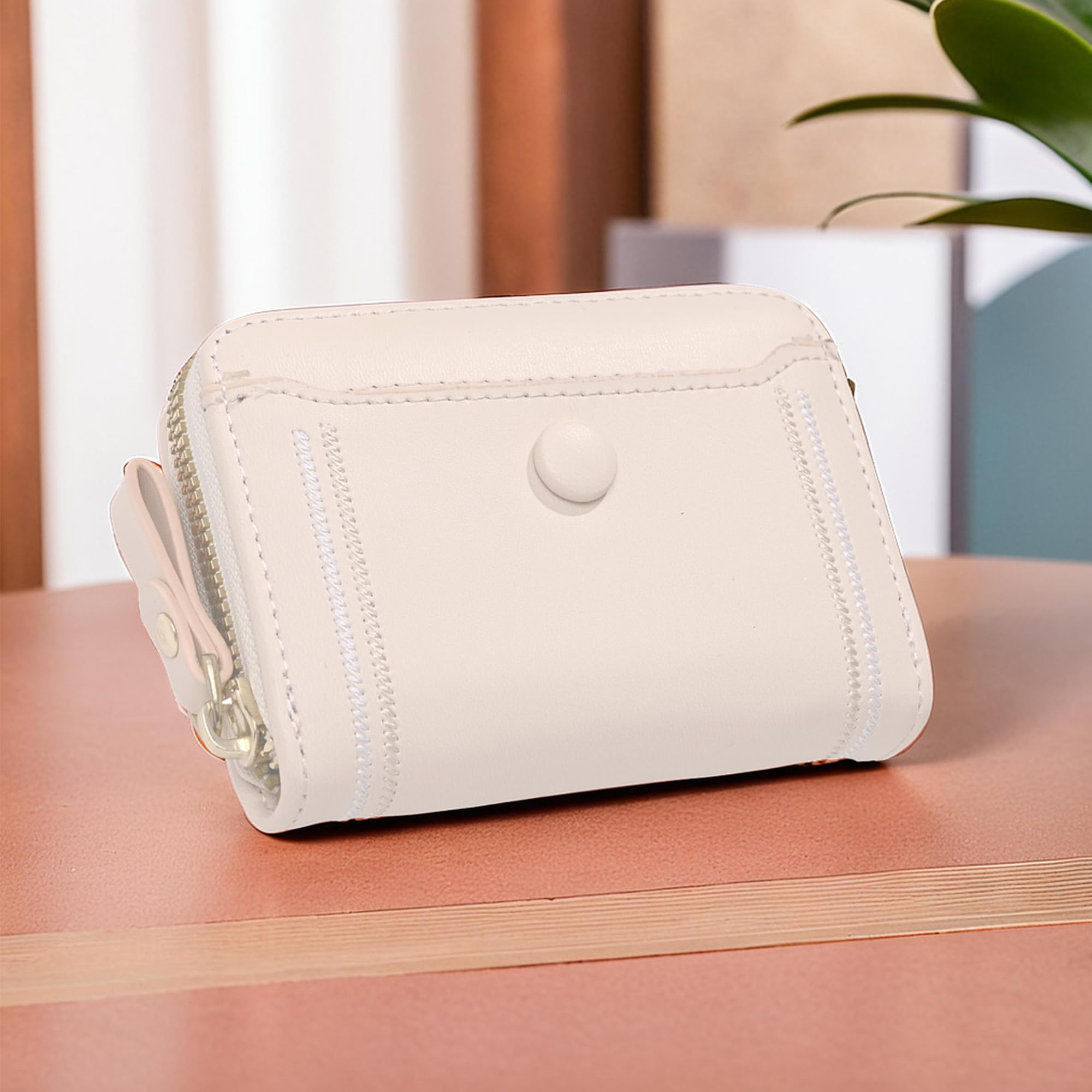 Kuber Industries PU Embroidered Thread Work Credit Card Case Holder Pu