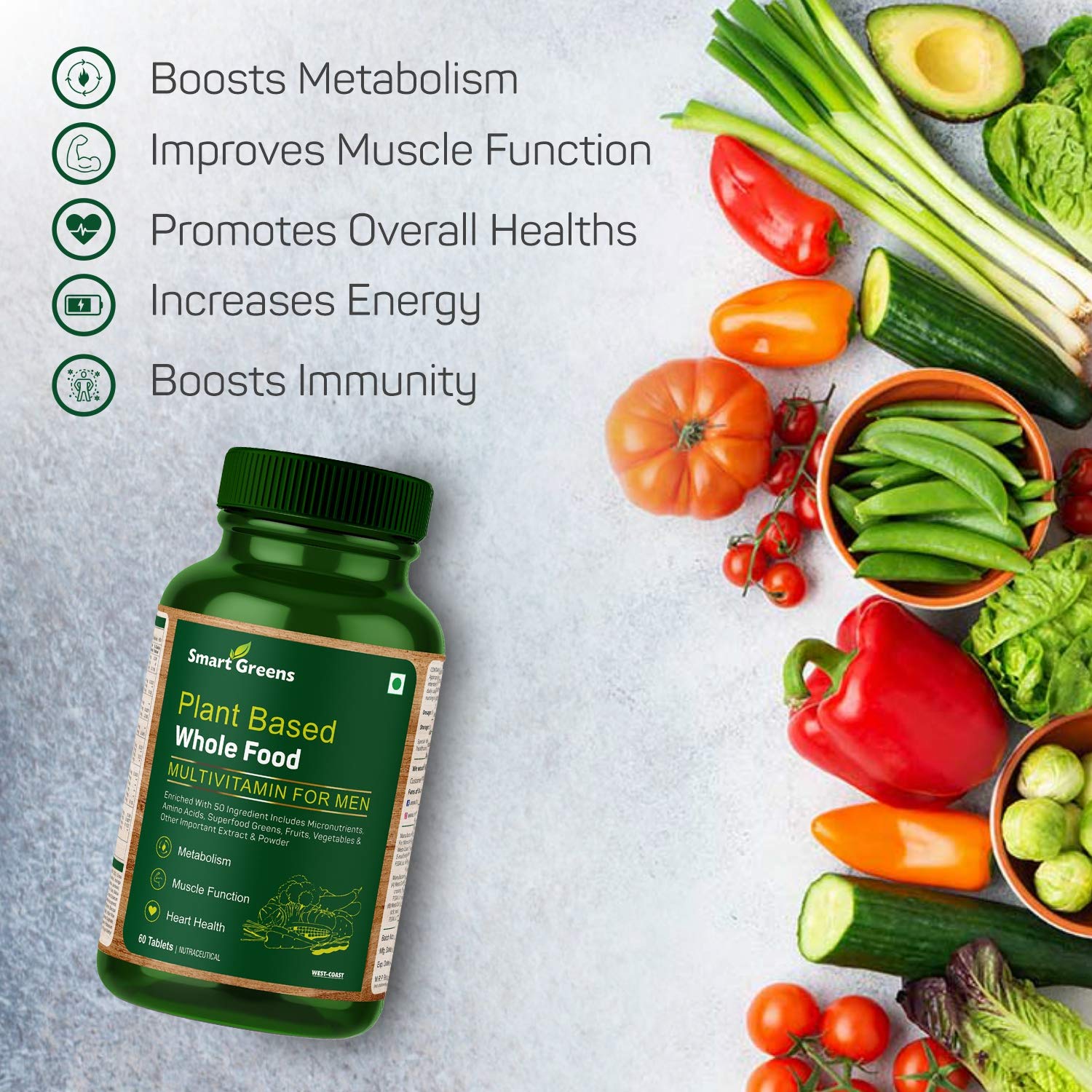 Smart Greens 60 tablets - immunity and energy support Smart Greens 60 tablets - immunity and energy support