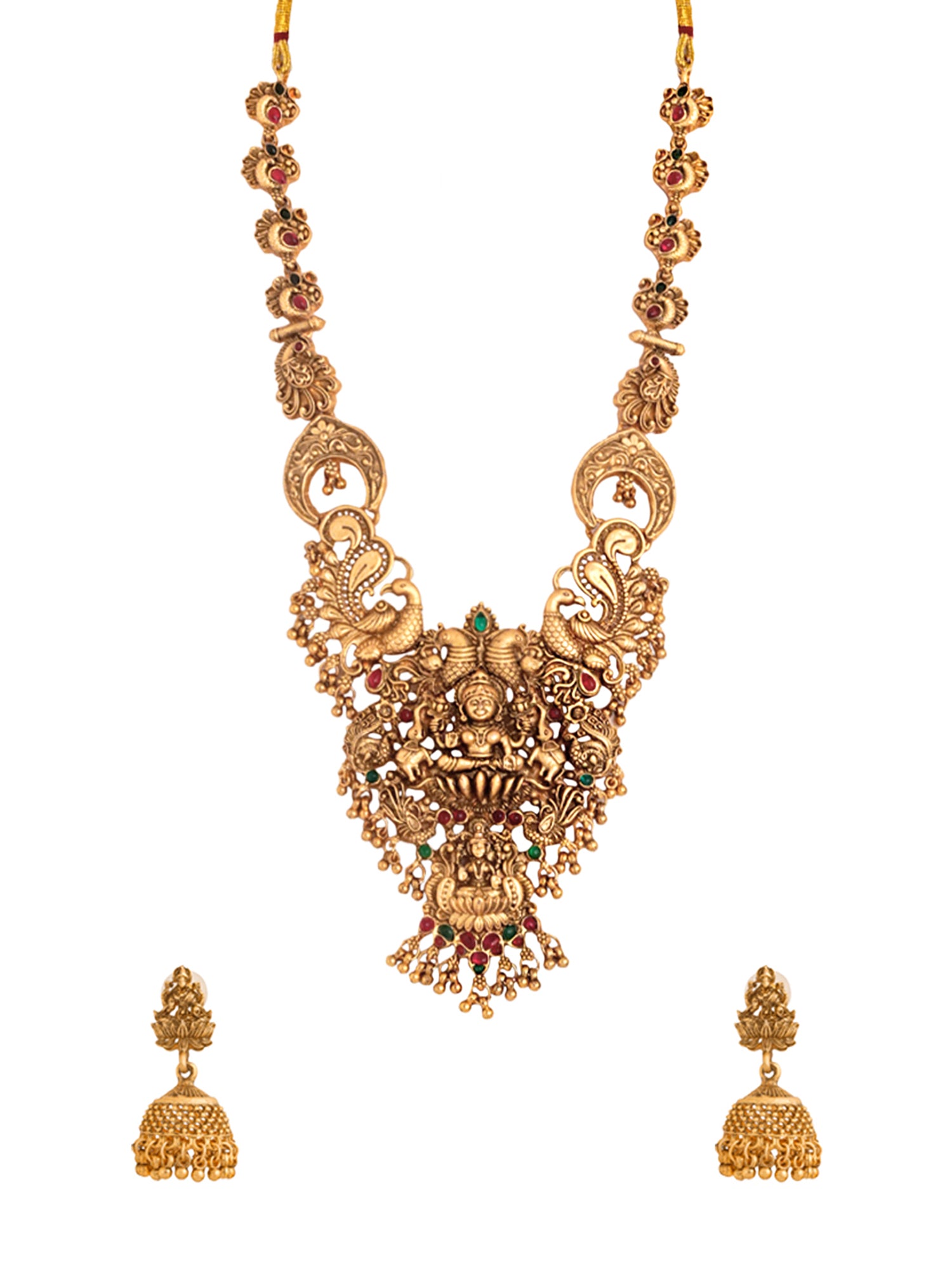 Yellow Chimes Jewellery Set For Women Ethnic Gold Plated Long