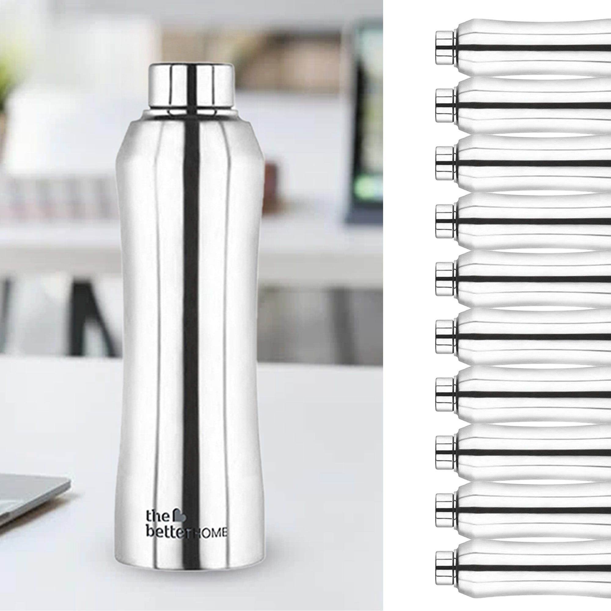 The Better Home Stainless Steel Water Bottle 1 Litre (Pack of 10 ...