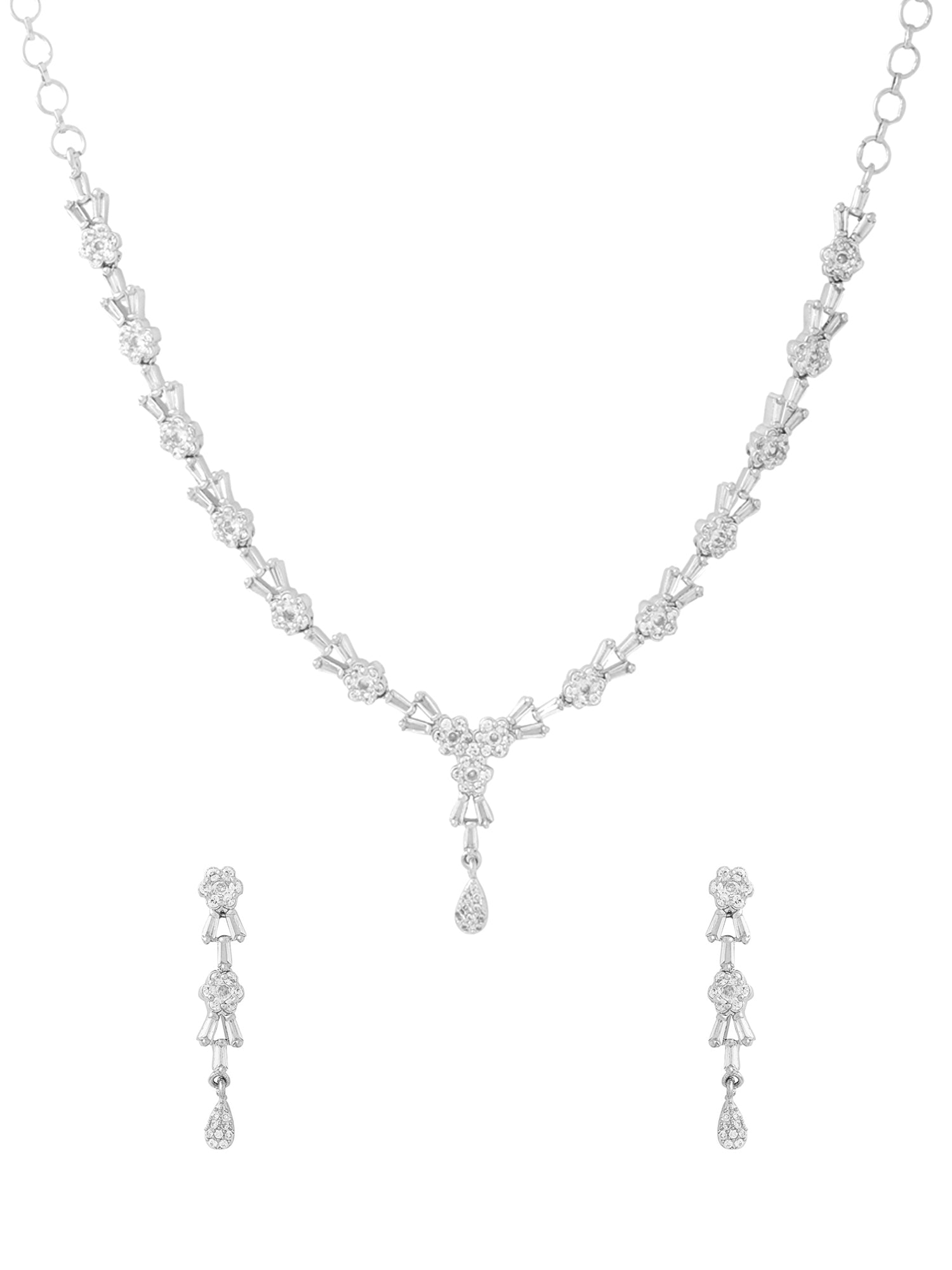 Yellow Chimes rhodium plated necklace - Sophisticated accessory Yellow Chimes rhodium plated necklace - Sophisticated accessory