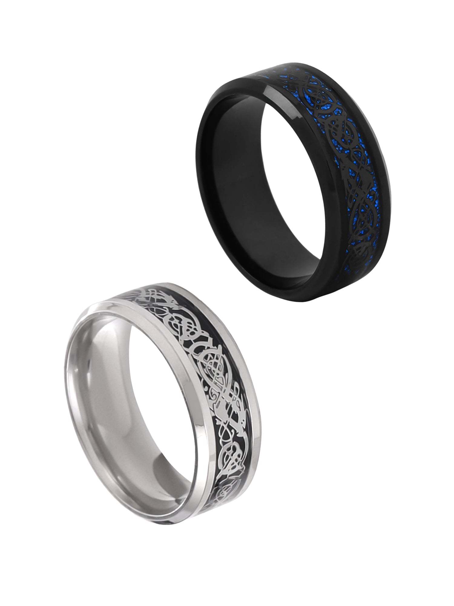 Yellow Chimes Rings for Men Pcs Combo Dragon Celtic Inlay Polish