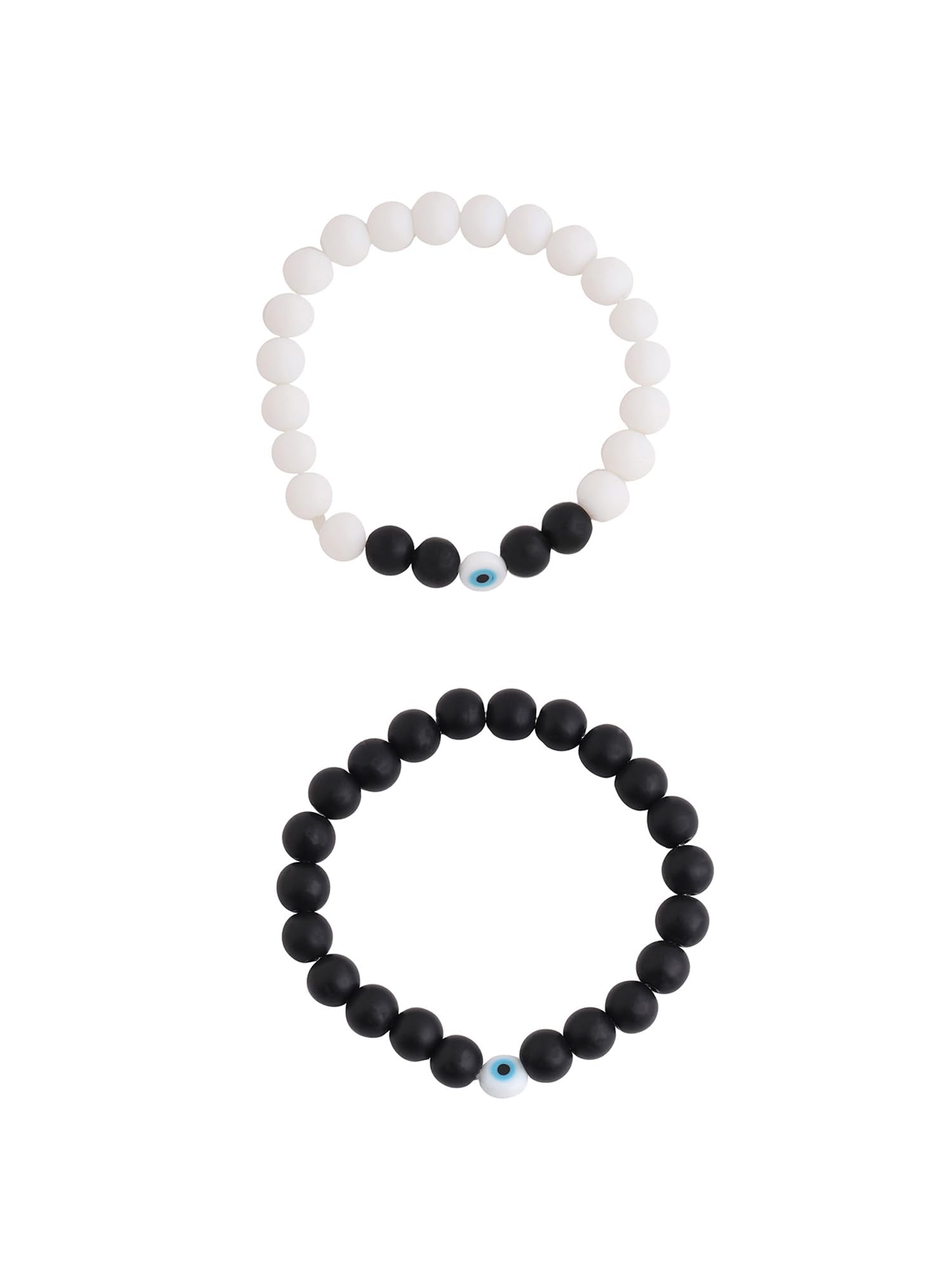 Yellow Chimes Evil Eye Bracelet Set For Women and Men Fashion Blue E