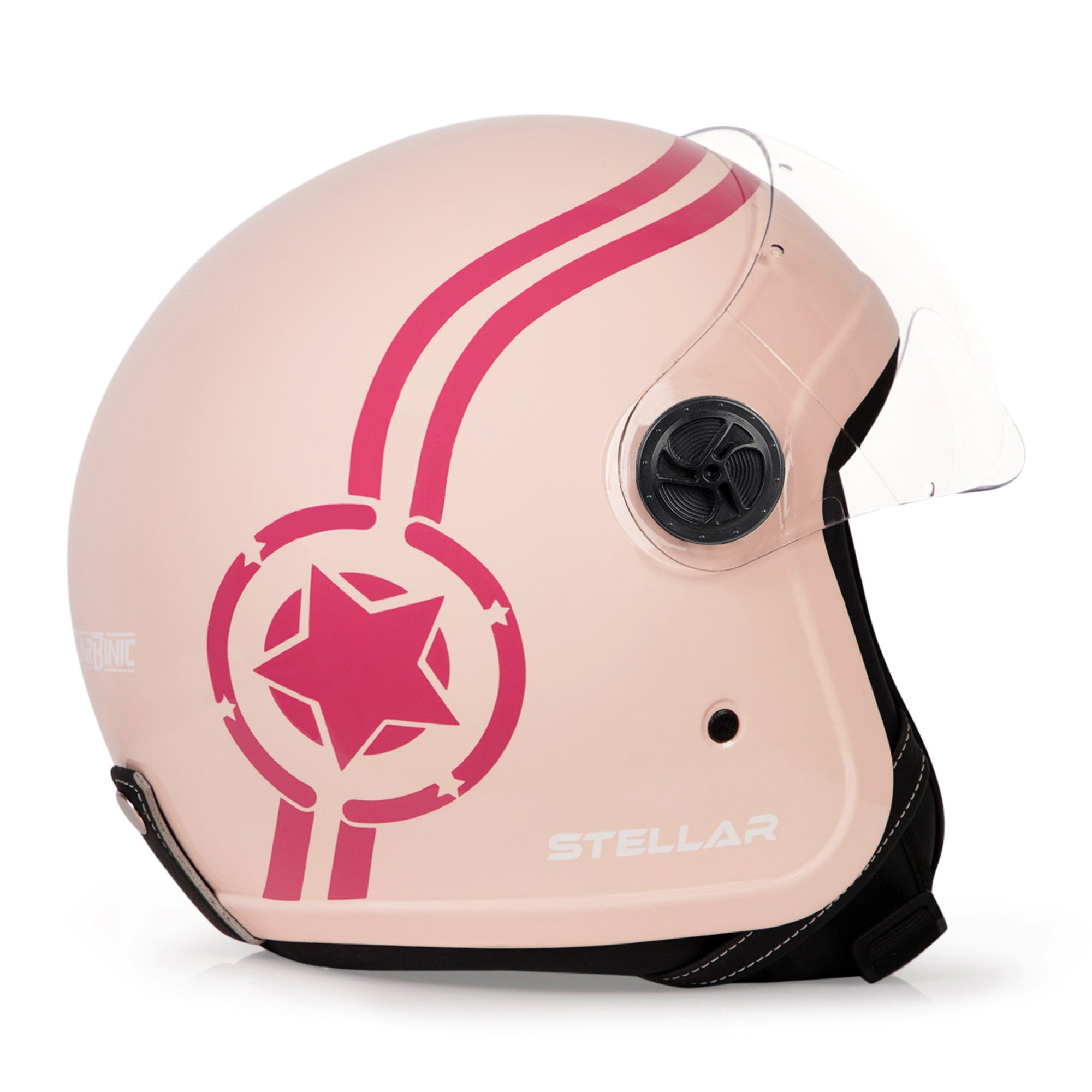 Carbinic open face helmet - anti-microbial inner lining for comfort Carbinic open face helmet - anti-microbial inner lining for comfort