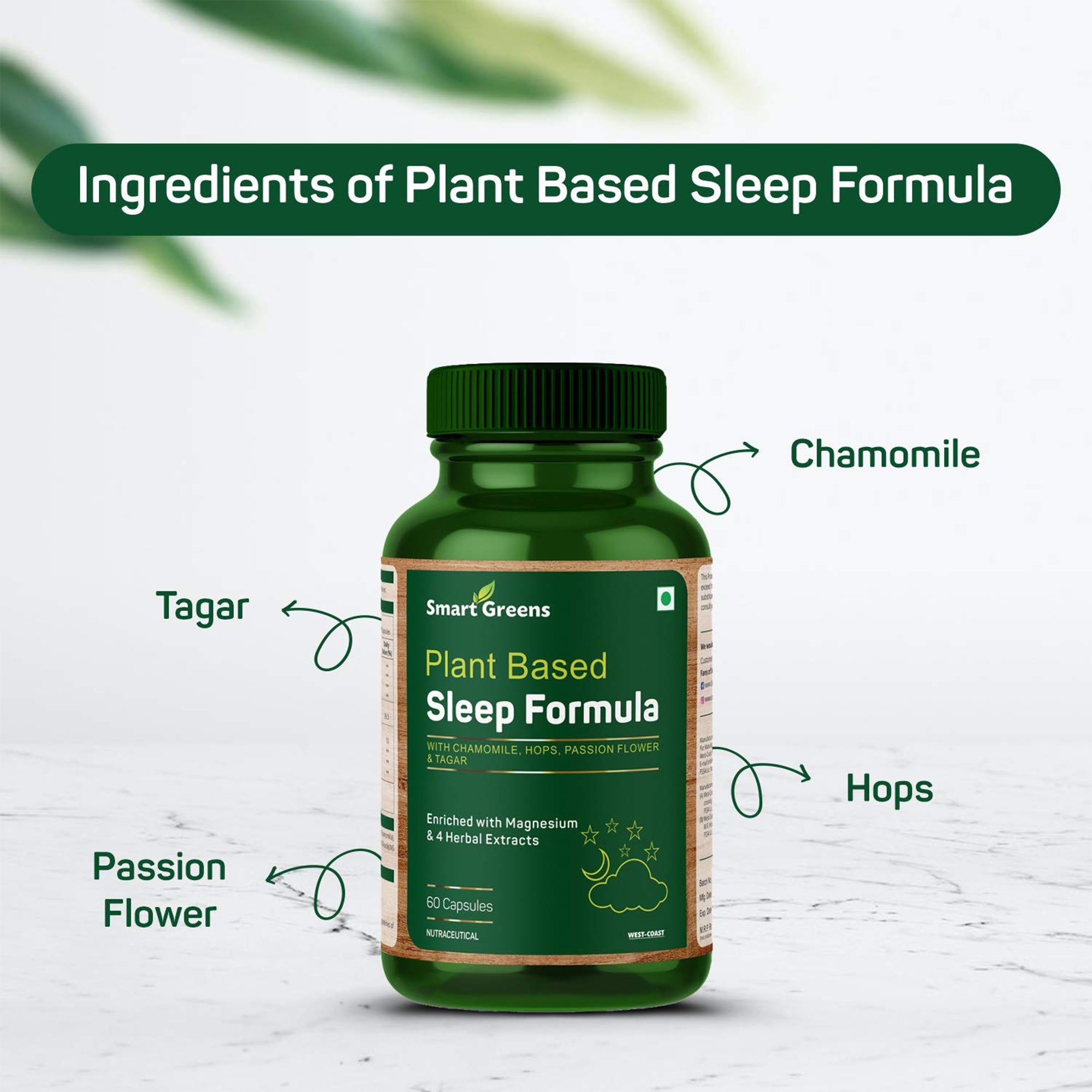 Smart Greens vegan capsules - Effective relaxation support Smart Greens vegan capsules - Effective relaxation support
