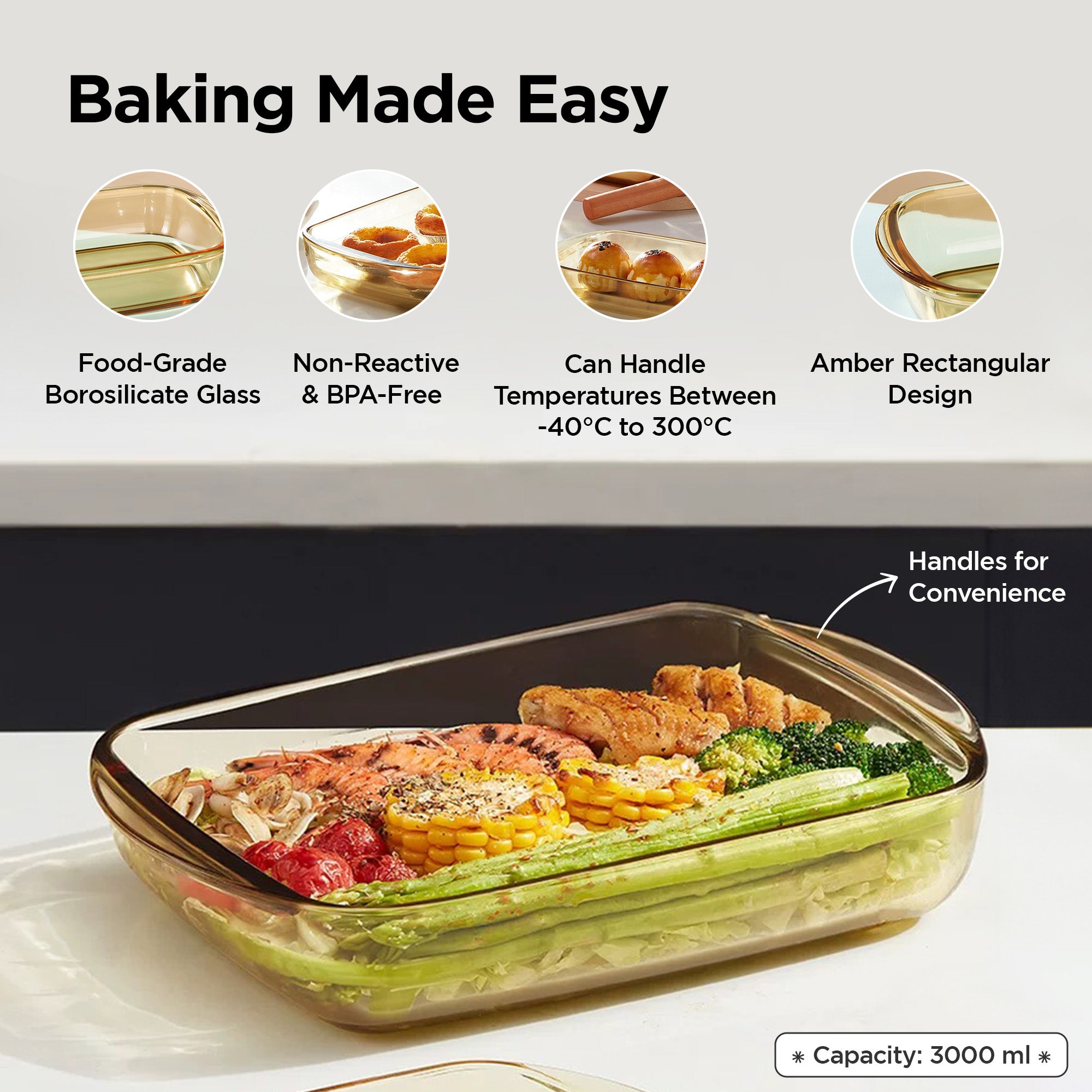 UMAI borosilicate glass baking tray - microwave cooking UMAI borosilicate glass baking tray - microwave cooking
