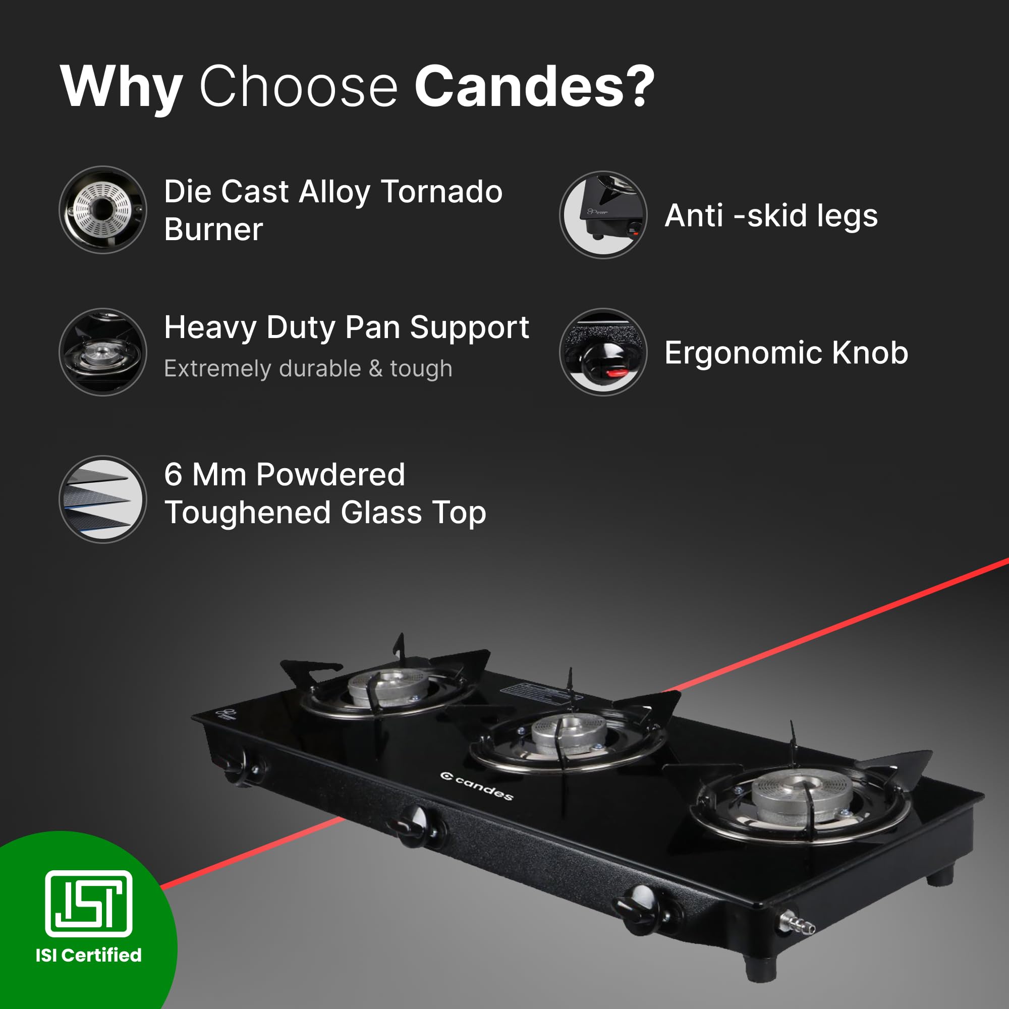 Candes LPG compatible stove - versatile cooking Candes LPG compatible stove - versatile cooking