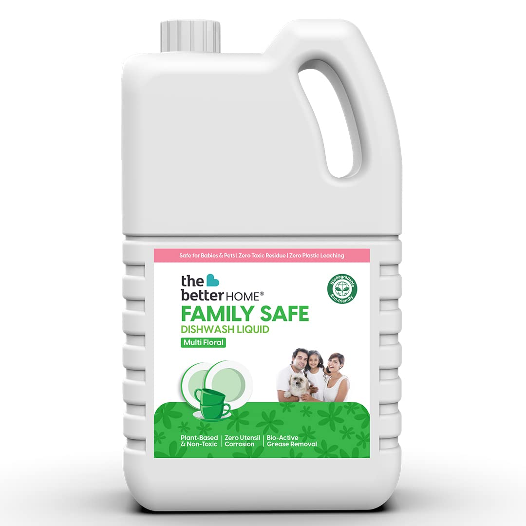 The Better Home Family Safe Dishwash Liquid 5 Litre | Non Toxic, Eco ...