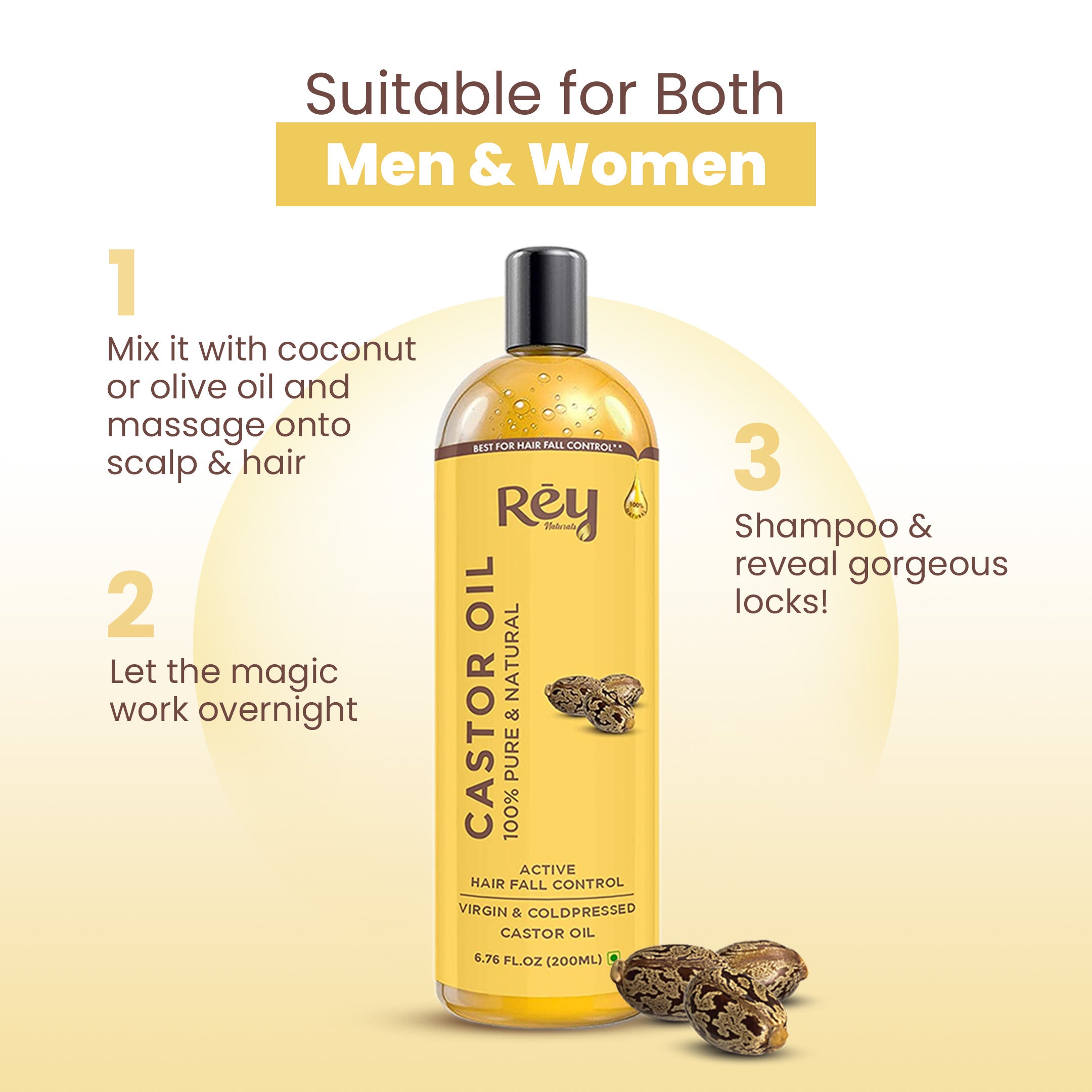 Rey Naturals Castor Oil - Perfect for eyelash nourishment Rey Naturals Castor Oil - Perfect for eyelash nourishment