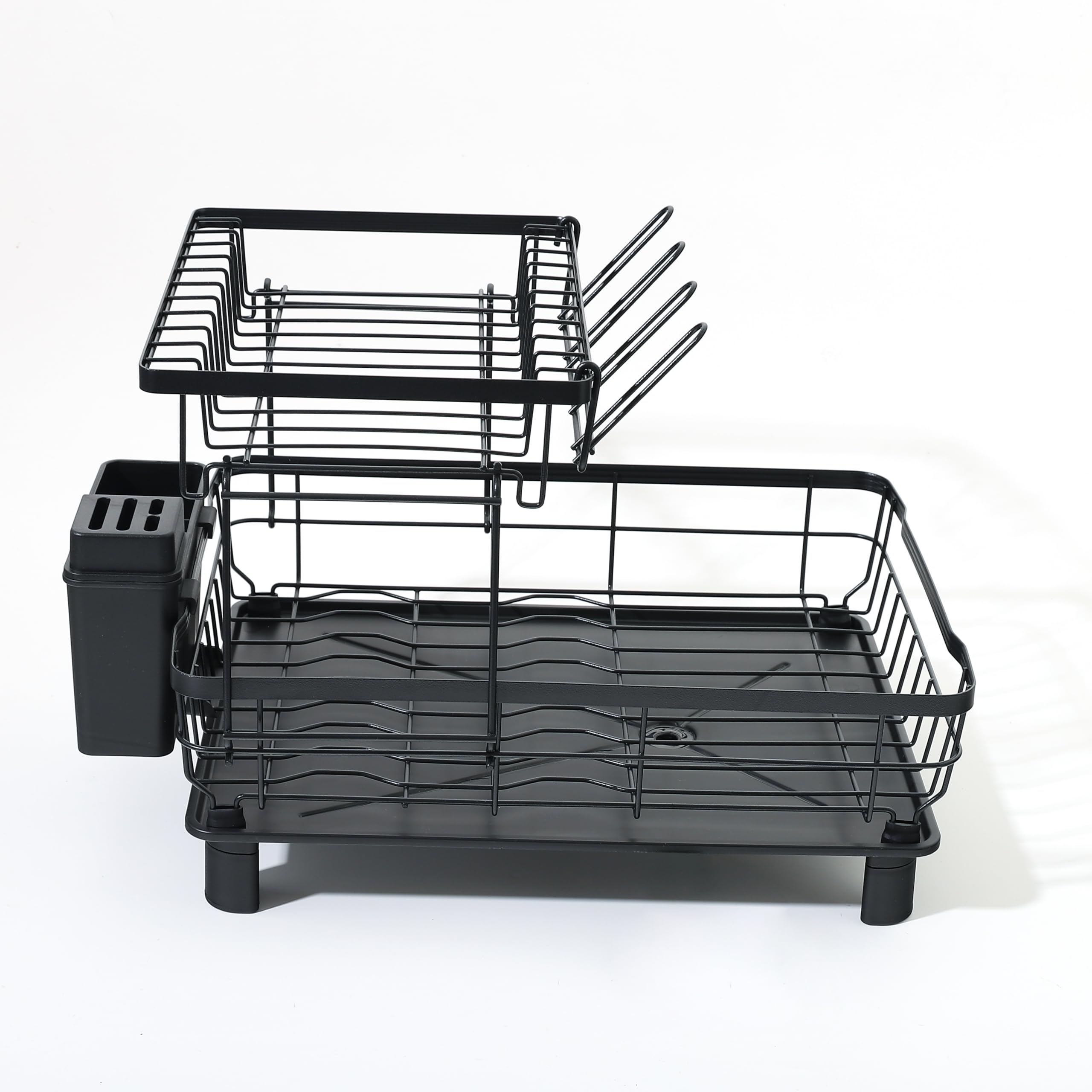 Tier Iron Kitchen Rack With Utensils Basket Drainer Dish
