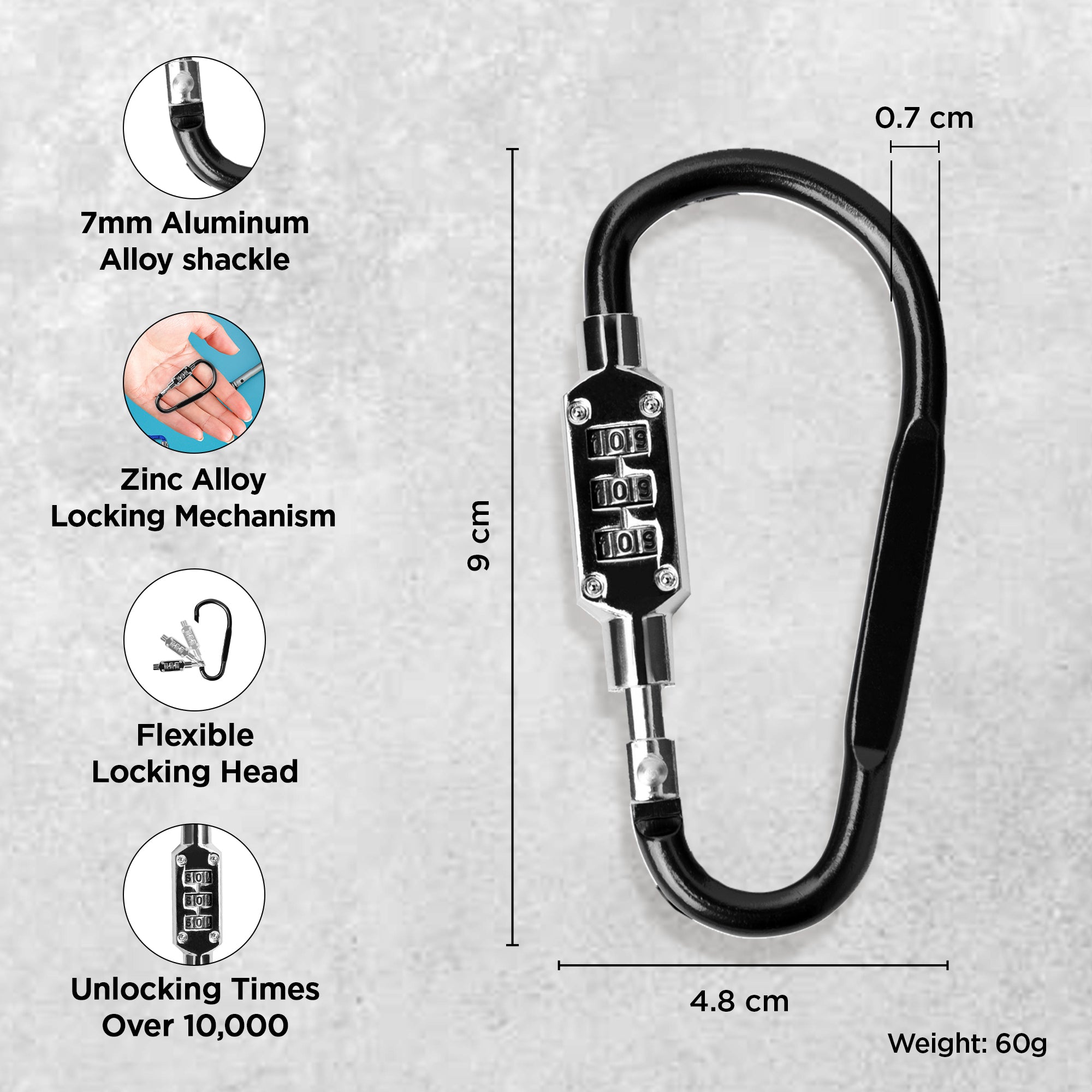 UMAI locking carabiner - Perfect for biking equipment UMAI locking carabiner - Perfect for biking equipment