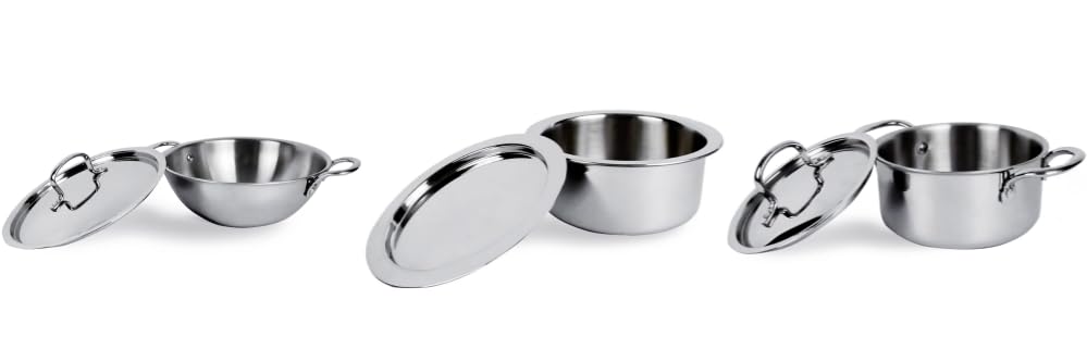 Usha Shriram Triply Stainless Steel Kadai with lid