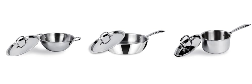 Usha Shriram Triply Stainless Steel Kadai with lid