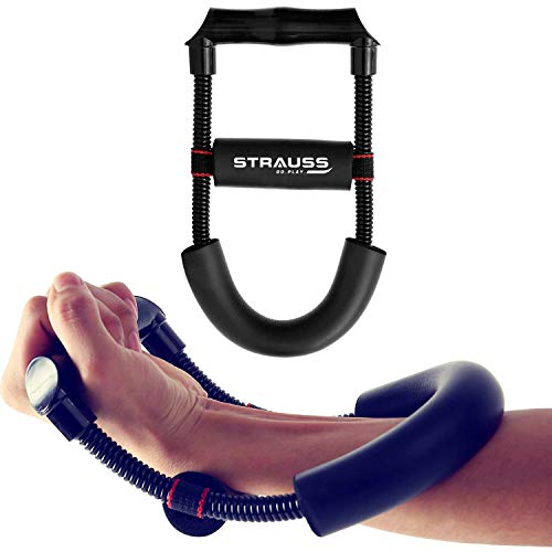Strauss Forearms Exerciser - Adjustable Biceps and Arm Exerciser - Wrist, Tricep, Biceps Workout at Home Gym/Home Workout - Full - Arm Enhanced Exerciser (Usage - Home/Gym) Black