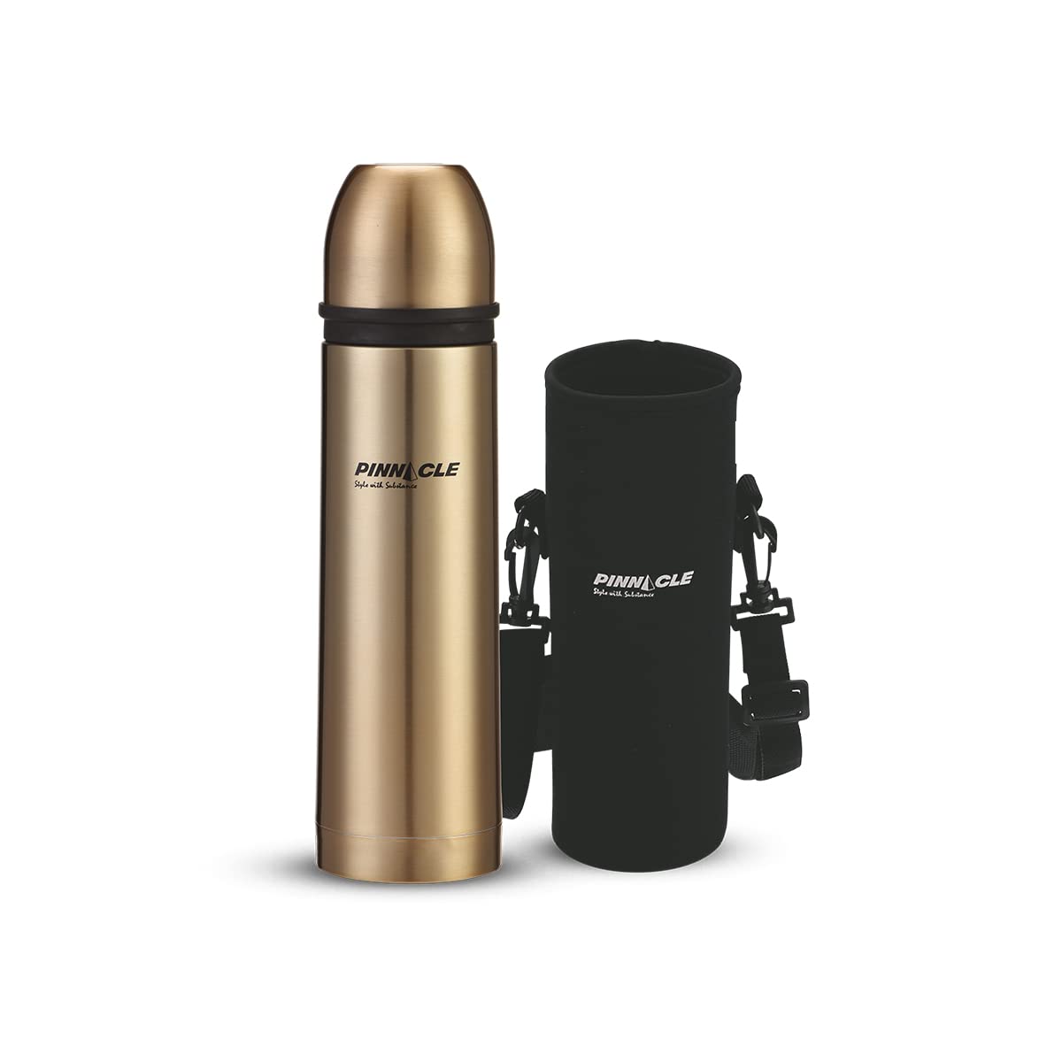 Pinnacle Stainless Steel Palladium Vacuum Flask Water Bottle|Thermos Flask 1 Litre|Green Tea, Coffee, Tea&Water|Thermos Flask Water Bottle For Kids&Adults|Gold