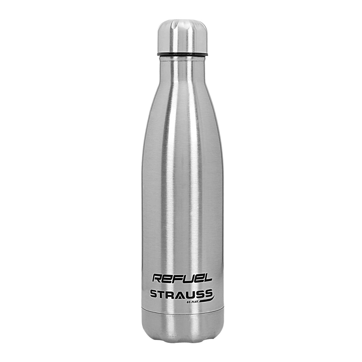 Strauss Refuel Steel Water Bottle | Leak Proof & Rust Free | Ideal for Office, Gym, Sports, Kitchen, Hiking, Trekking & Travel | Vacuum Insulated,(Silver)
