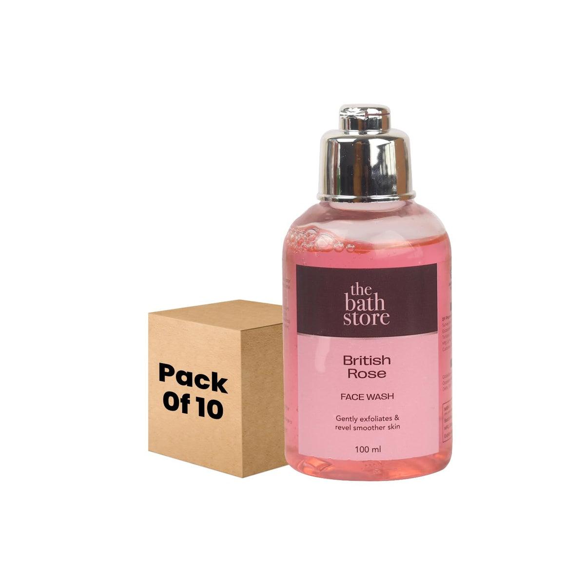 The Bath Store British Rose Face Wash - Gentle Exfoliation | Deep Cleansing - 100ml (Pack of 10)