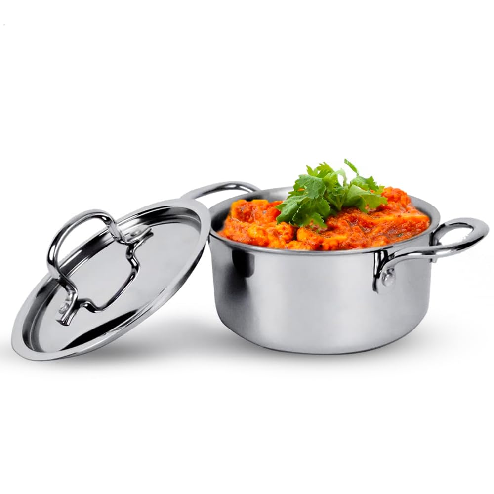 USHA SHRIRAM Triply Stainless Steel Kadai with Lid