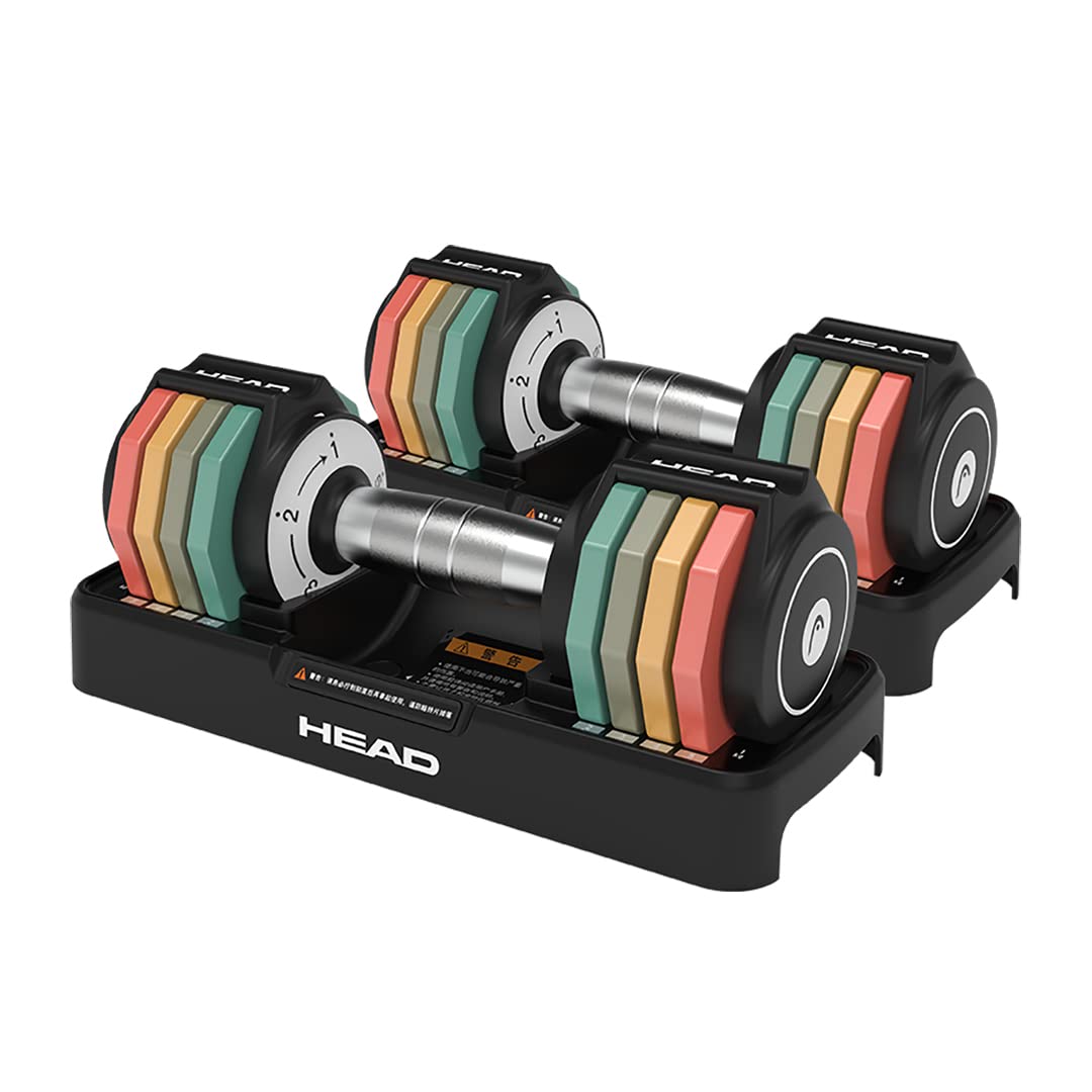HEAD Rainbow adjustable Dumbells for Home Gym Equipment Fitness Gym
