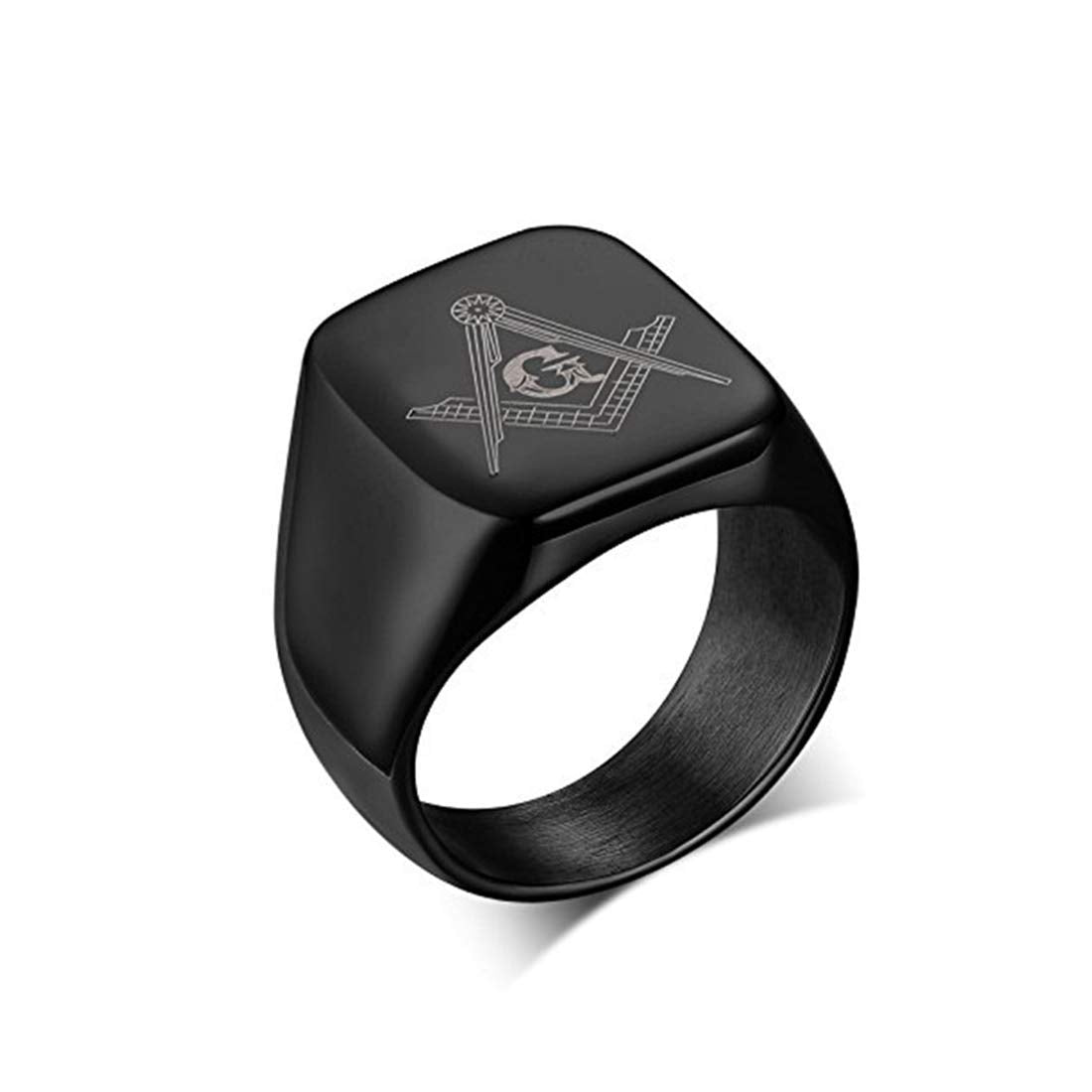 Yellow Chimes Rings for Men Rock Cool Casual Ring AG Masonic Logo
