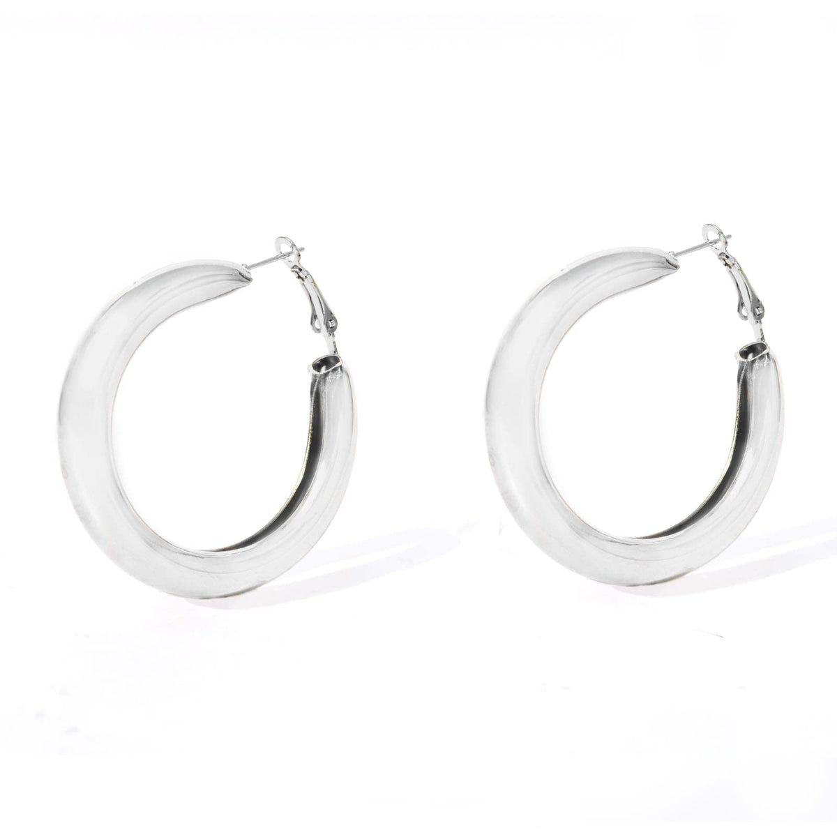 Joker & Witch Classic Bold Silver Hoops for Women